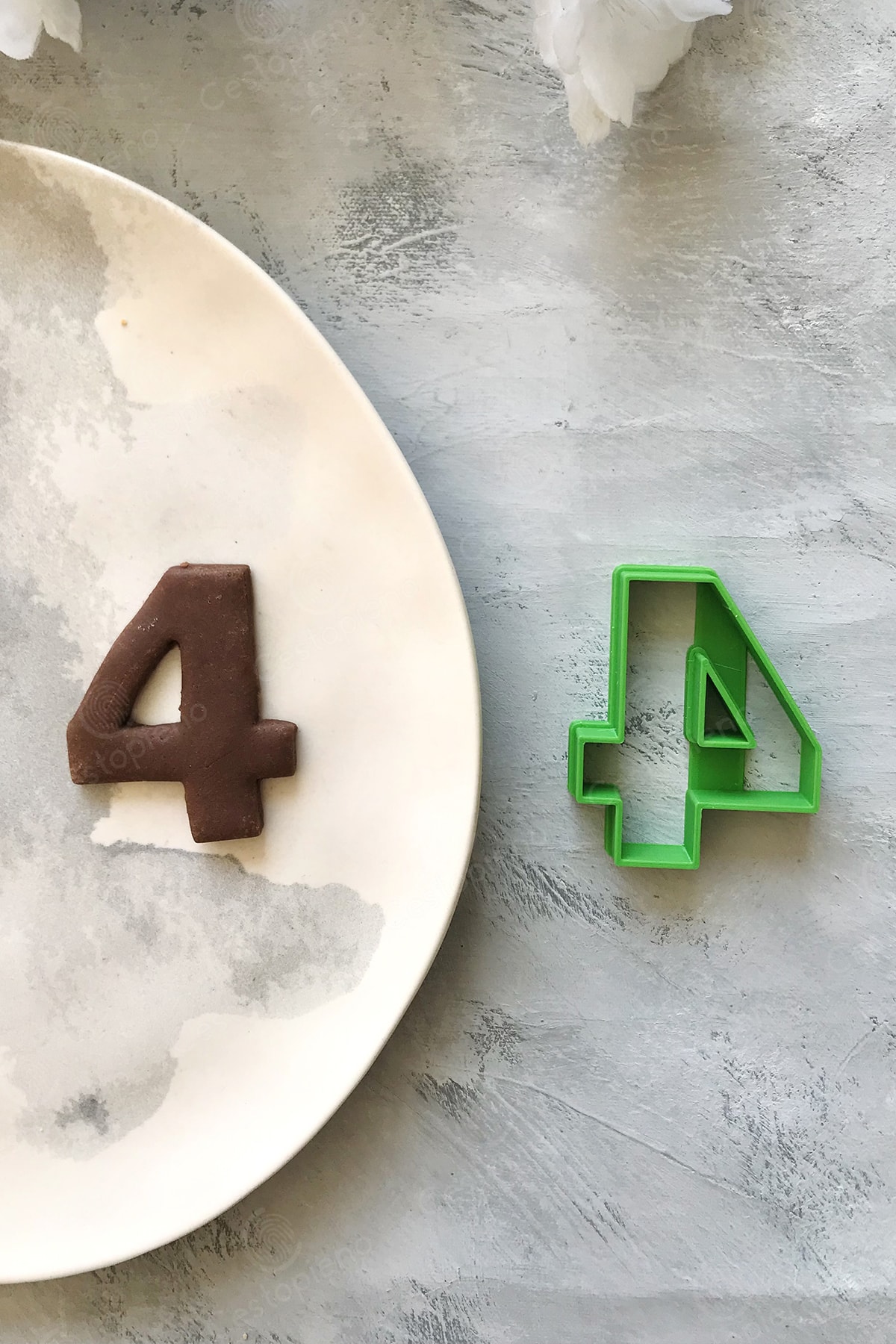 Green Number 4 Dough Shaper / Cookie Mold