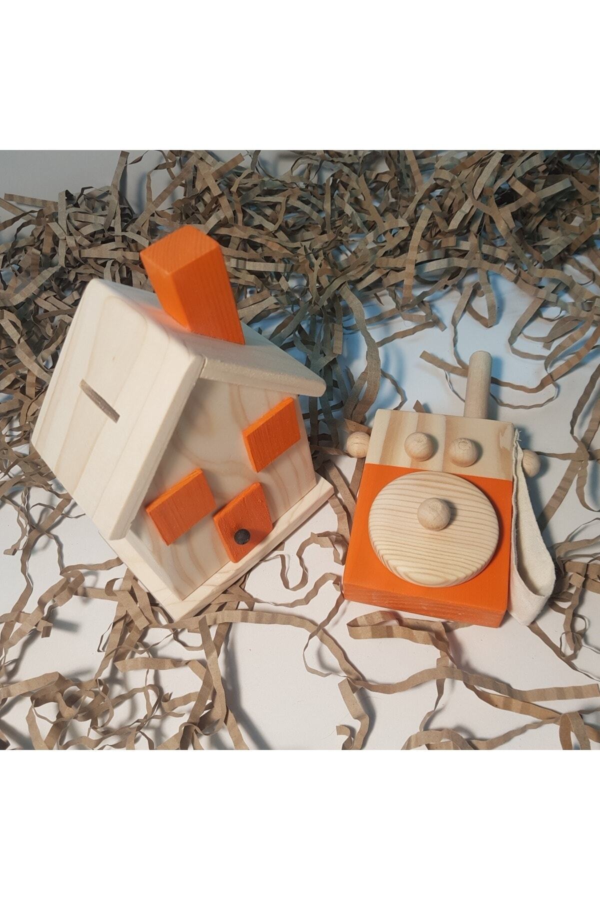 aswood Ahşap Elyapımı Baby Telsiz + Kumbara Oyuncak Set Montessori Oyuncak Eğitici Oyuncak Çocuk Oyuncak fotoğrafı 3 (önizleme)