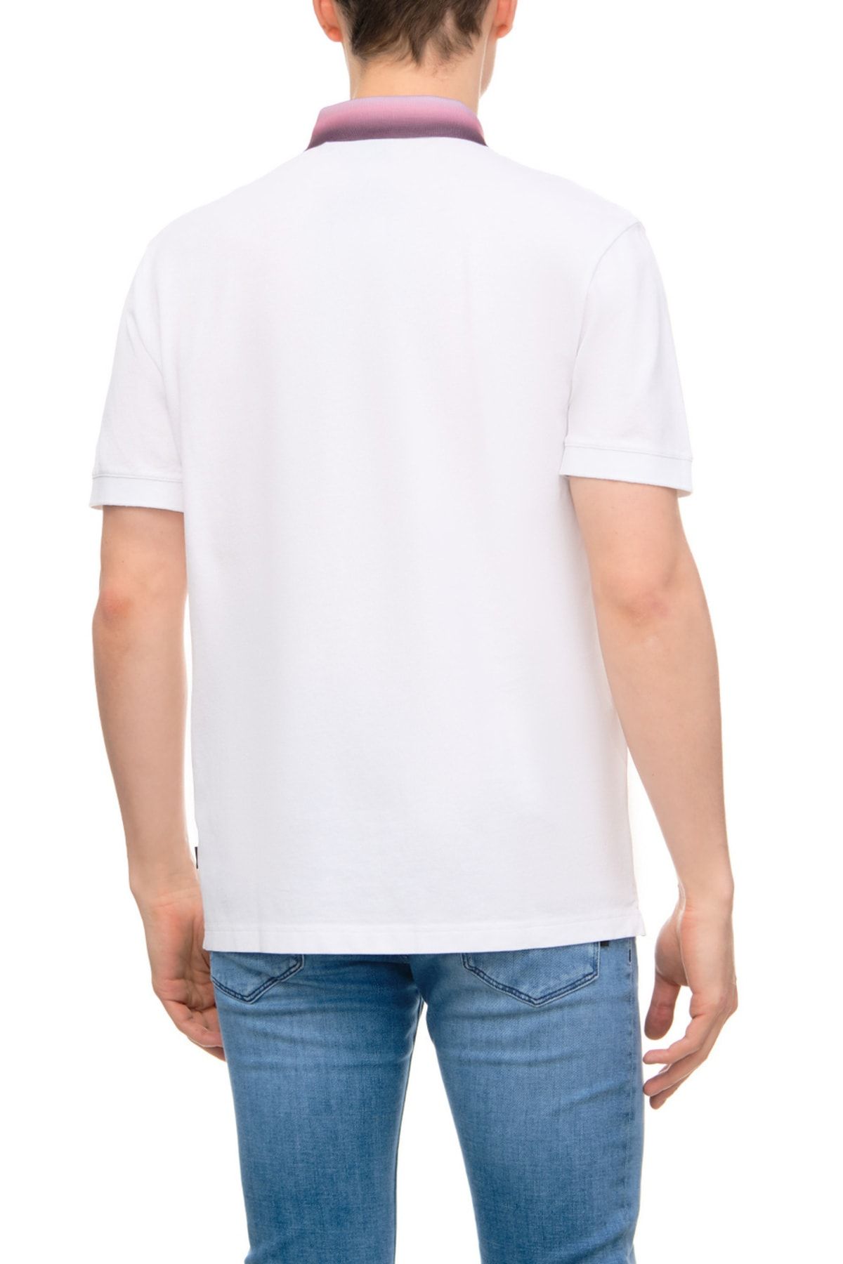 BOSS تی شرت یقه کوتاه مردانه نخی پولو سفید 50481717-100