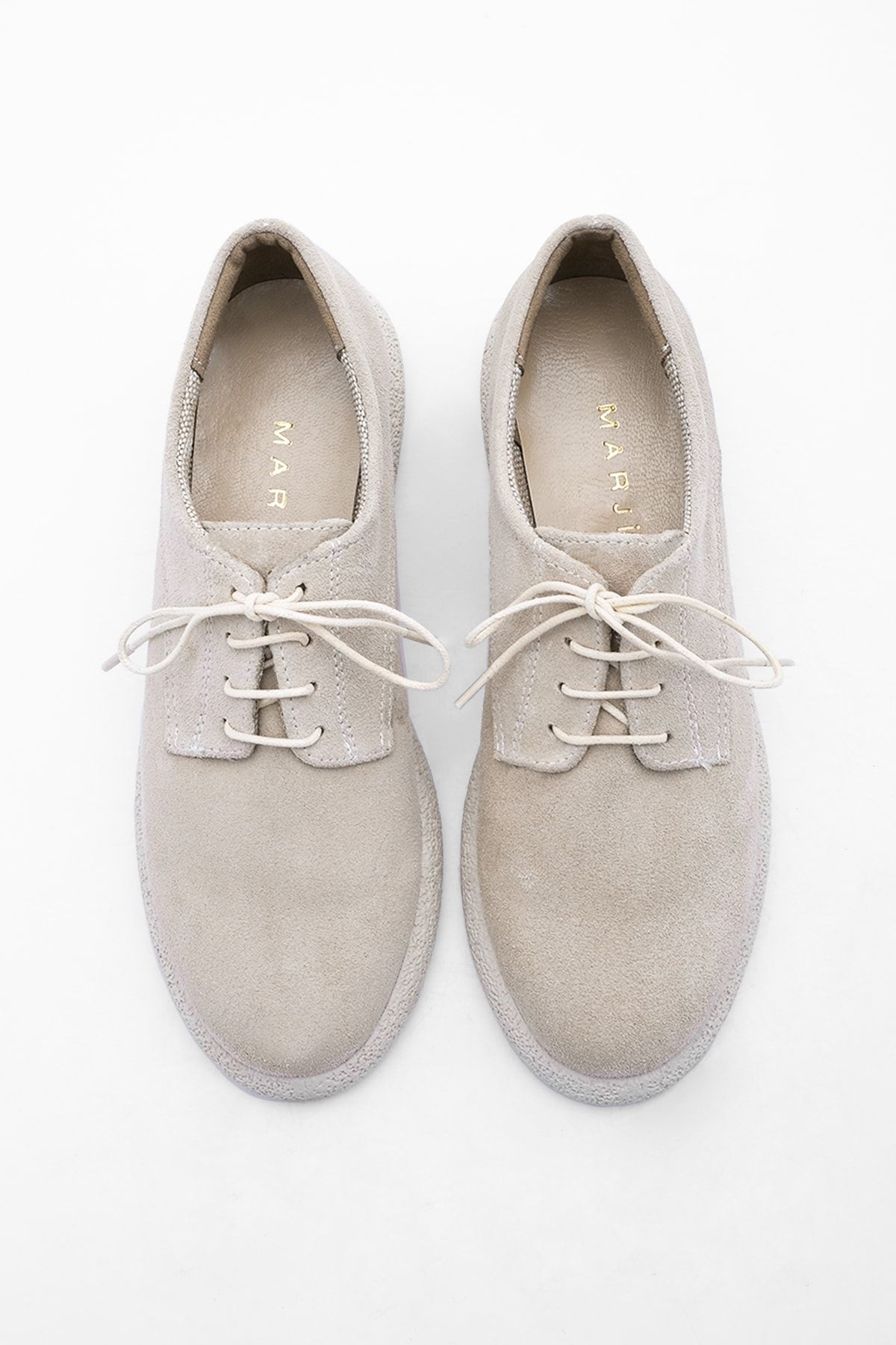 Marjin Schnürschuh Beige Flacher Absatz QV7153