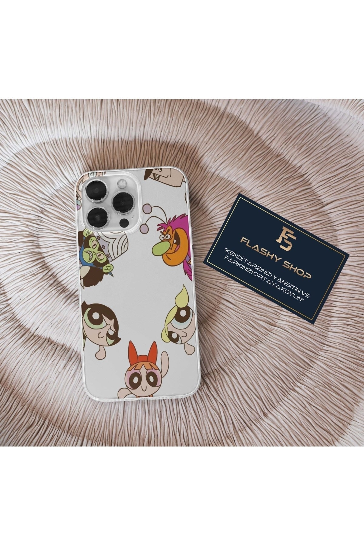 OPPO Reno 4 Lite Compatible Powerpuff Girls Transparent Case with All Characters Design