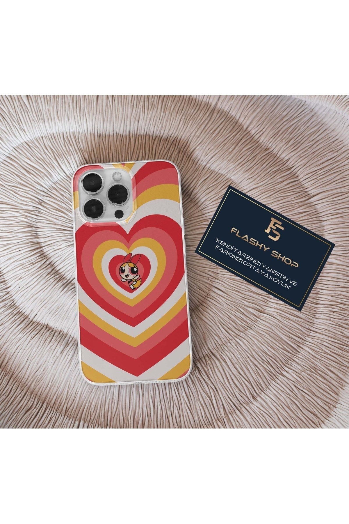 OPPO Reno 4 Lite Compatible Powerpuff Girls Blossom Transparent Case with Heart Design