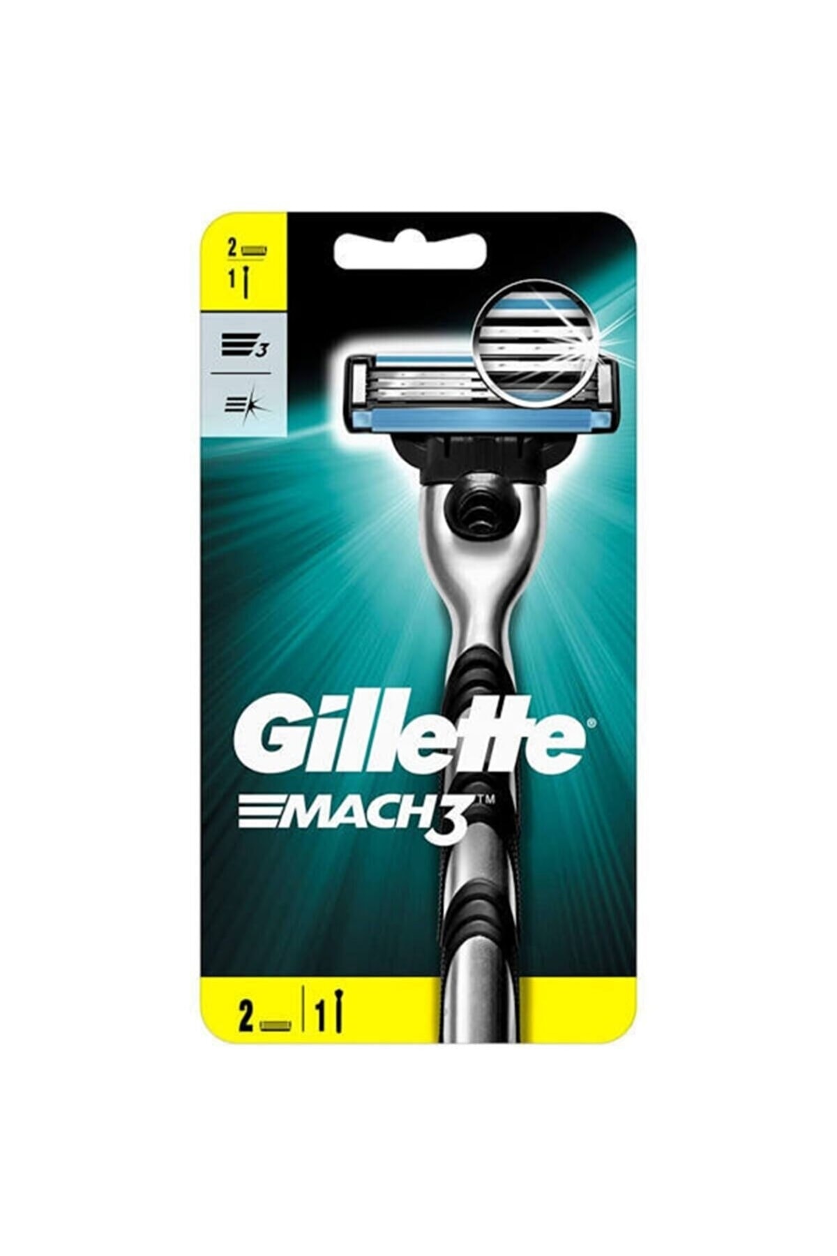 Permatik Gillette Mach3 Tıraş Makinesi + 2 Yedek Tıraş Bıçağı