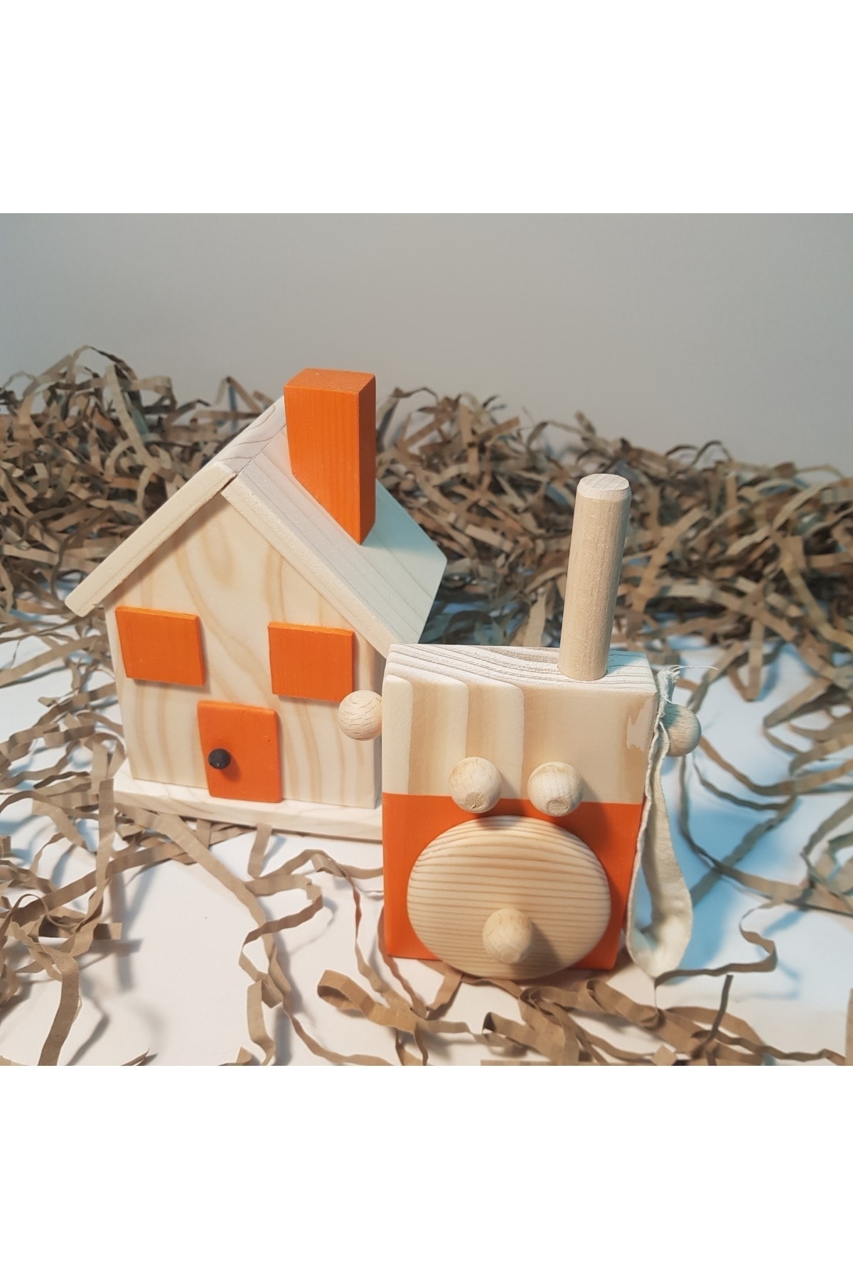 aswood Ahşap Elyapımı Baby Telsiz + Kumbara Oyuncak Set Montessori Oyuncak Eğitici Oyuncak Çocuk Oyuncak fotoğrafı 2 (önizleme)