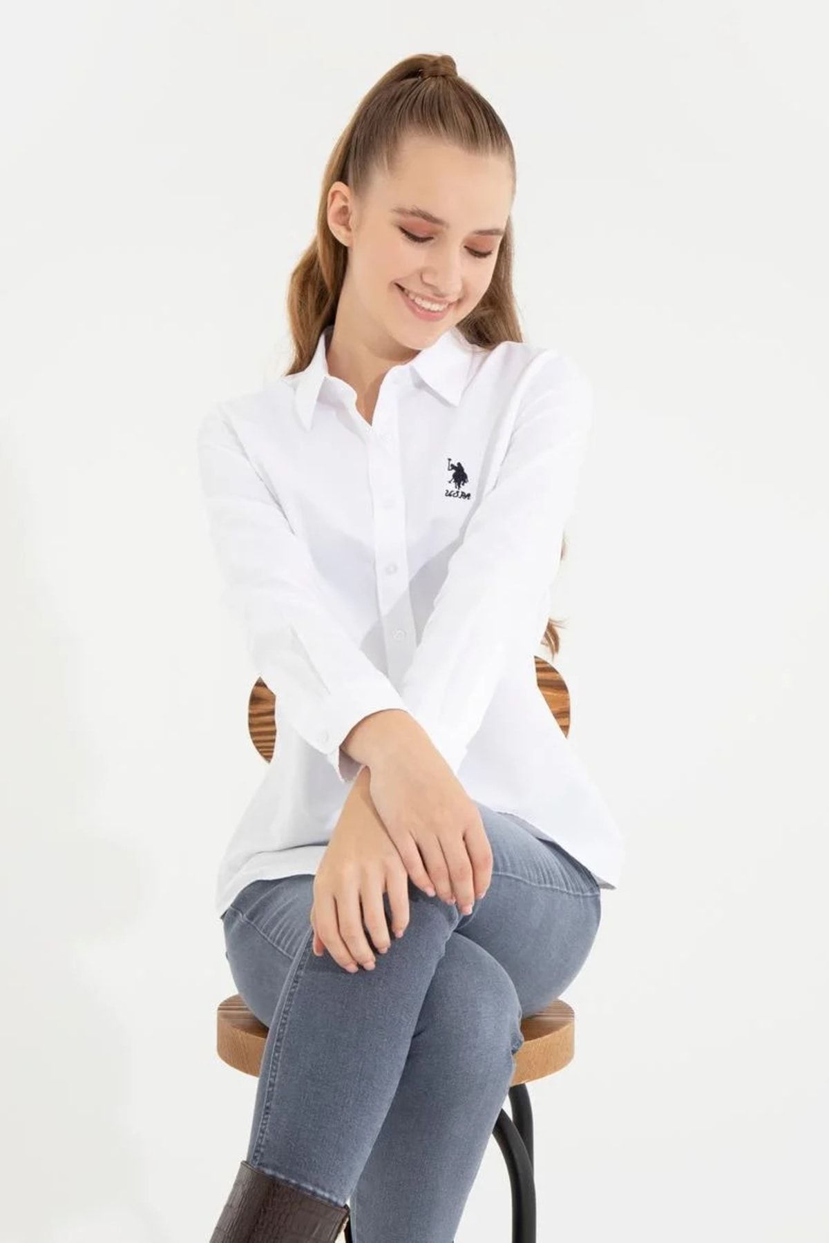 U.S. Polo Assn.-Women's White Shirt Long Sleeve 4