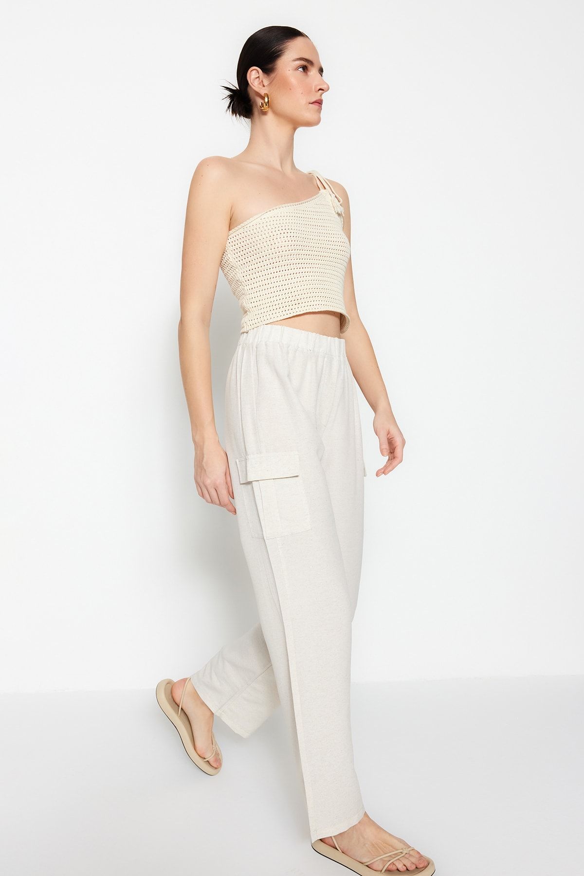 Trendyol Collection Hose Beige Jogger FN6837