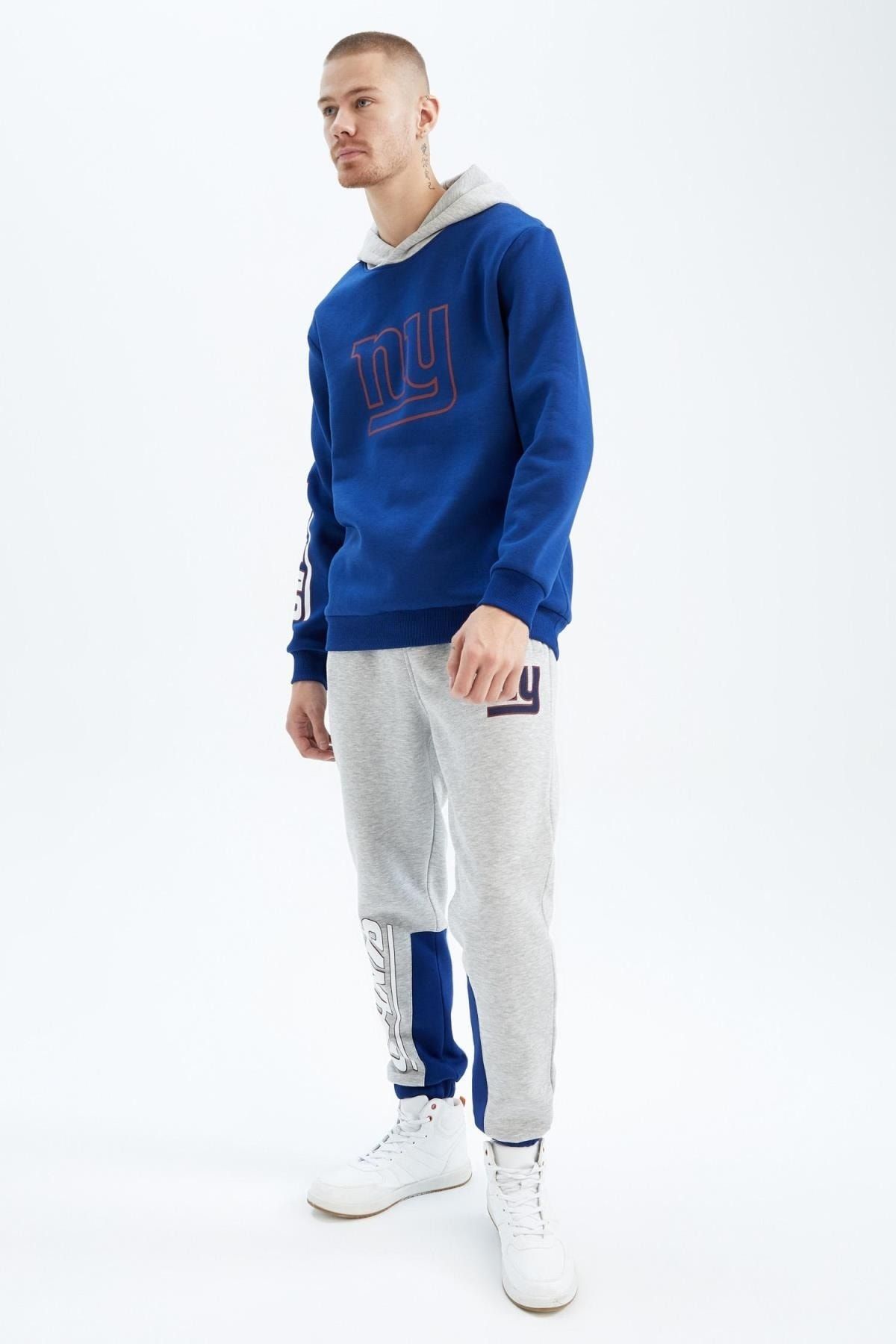 DeFacto Fit NFL New York Giants Regular Fit Kapüşonlu Sporcu Sweatshirt BY10158