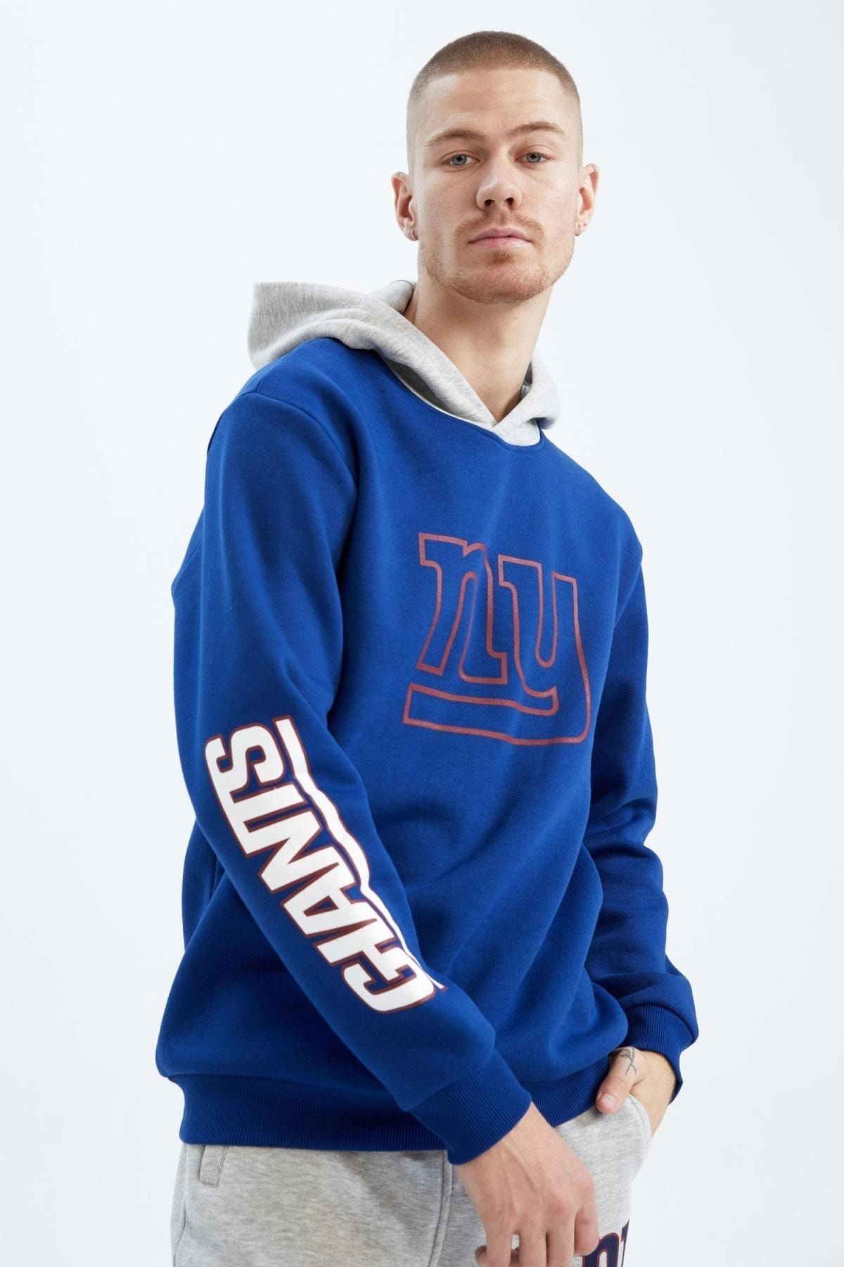 DeFacto Fit NFL New York Giants Regular Fit Kapüşonlu Sporcu Sweatshirt BY10158