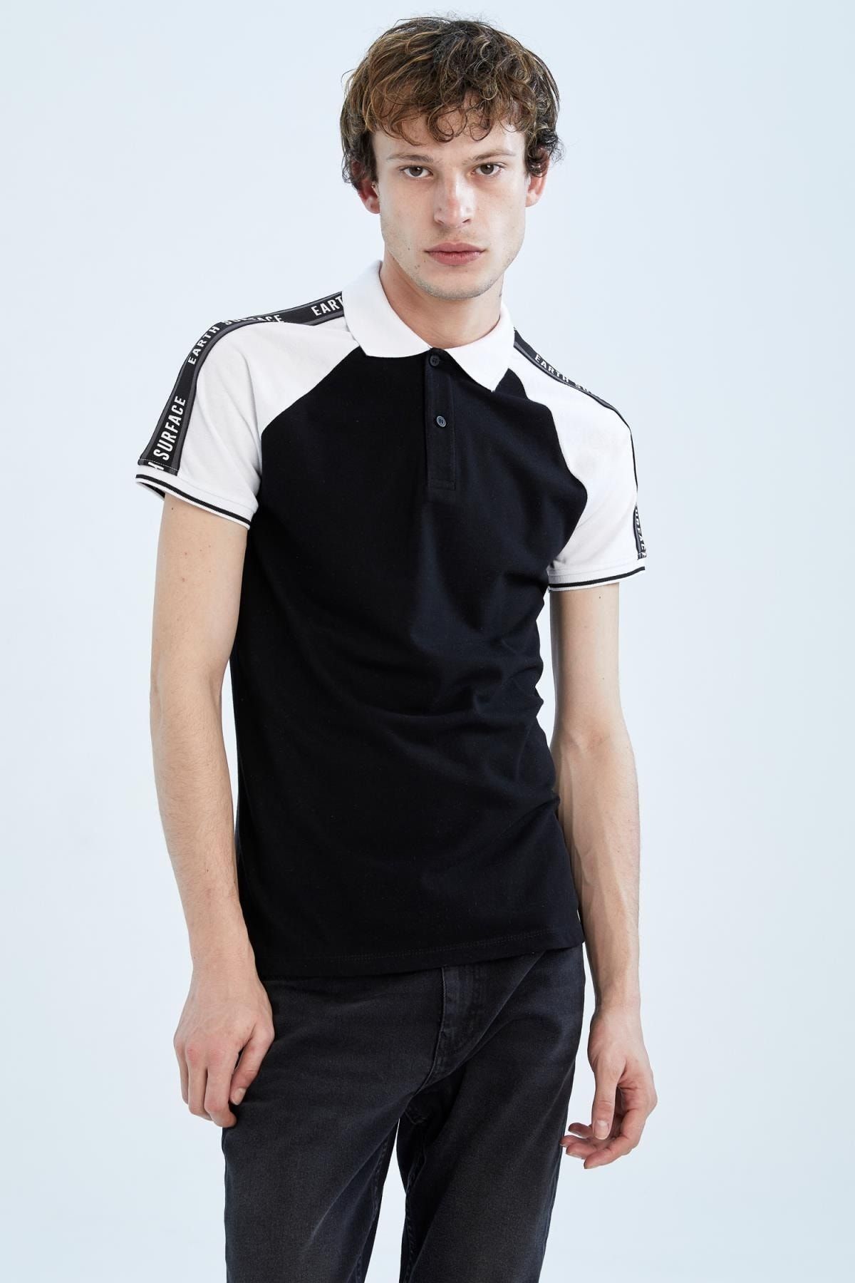 DeFacto Poloshirt Schwarz Regular Fit