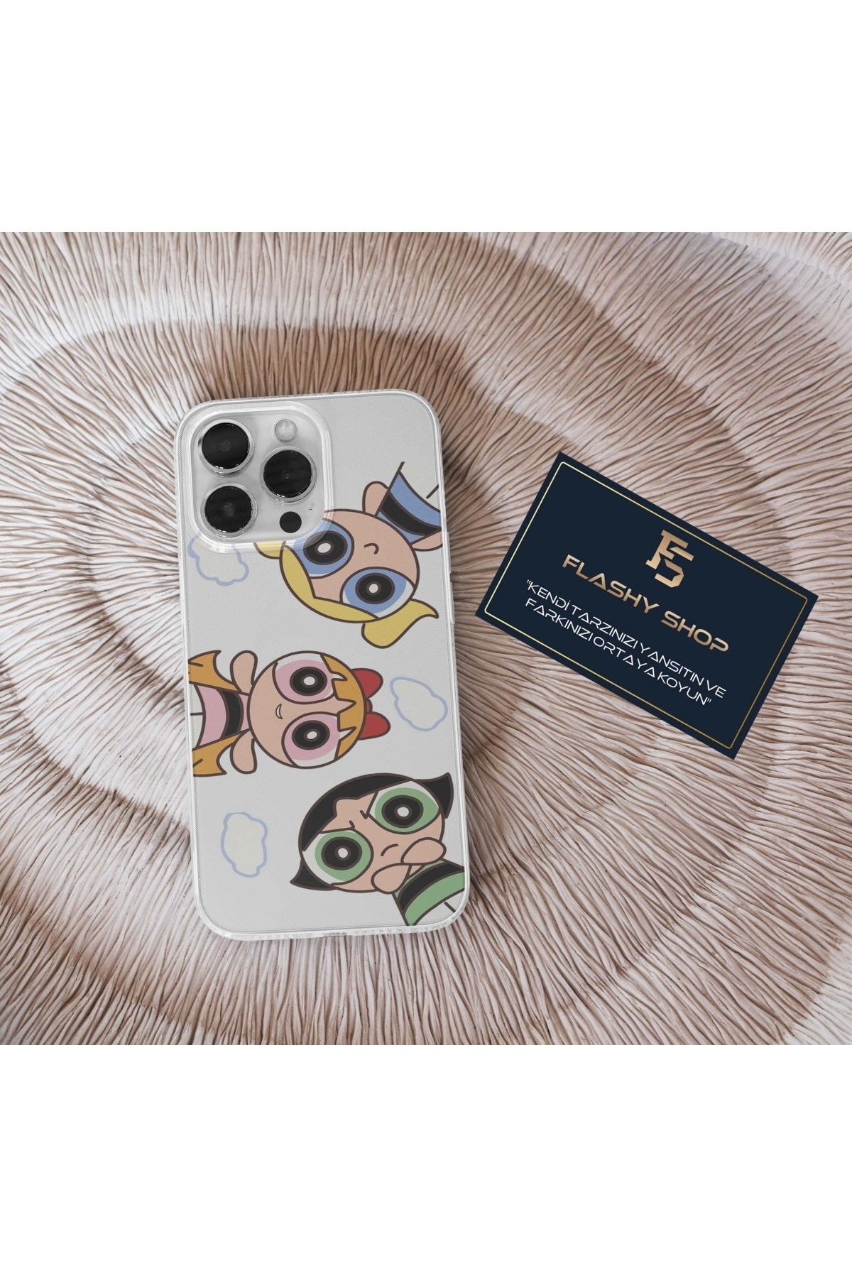OPPO Reno 4 Lite Compatible Powerpuff Girls Transparent Case with All Characters Design