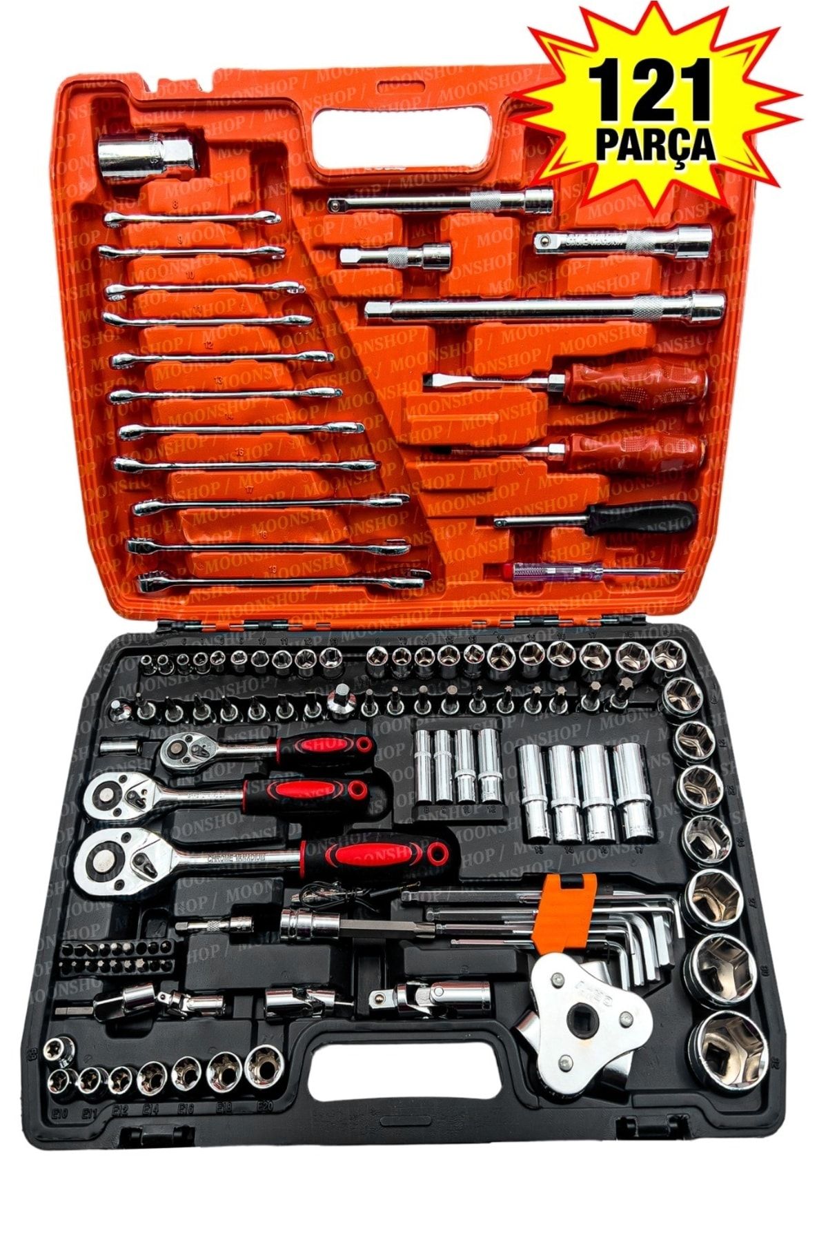 MOONSHOP-Professional 121 Piece Socket Set 1/2-1/4-3/8 Set Set 2