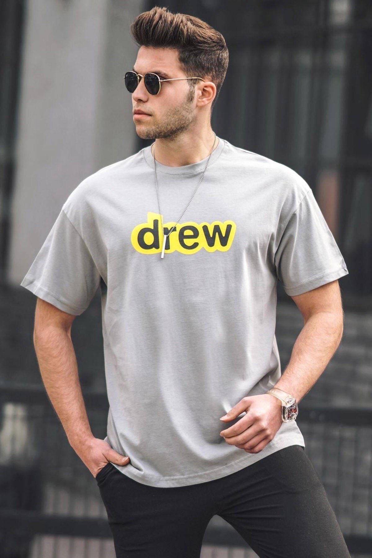 Madmext T-Shirt Grau Regular Fit Fast ausverkauft