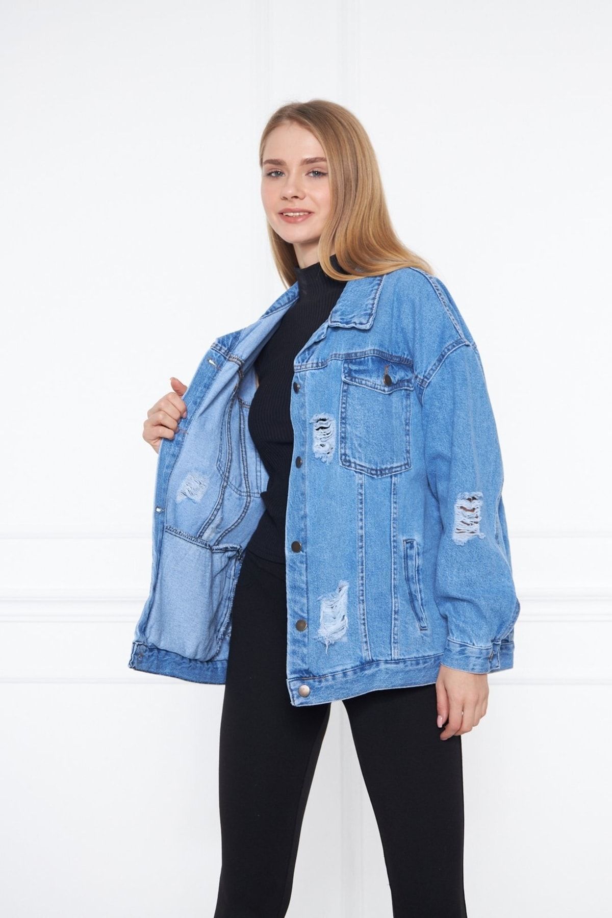 Denim jacket boyfriend on sale fit