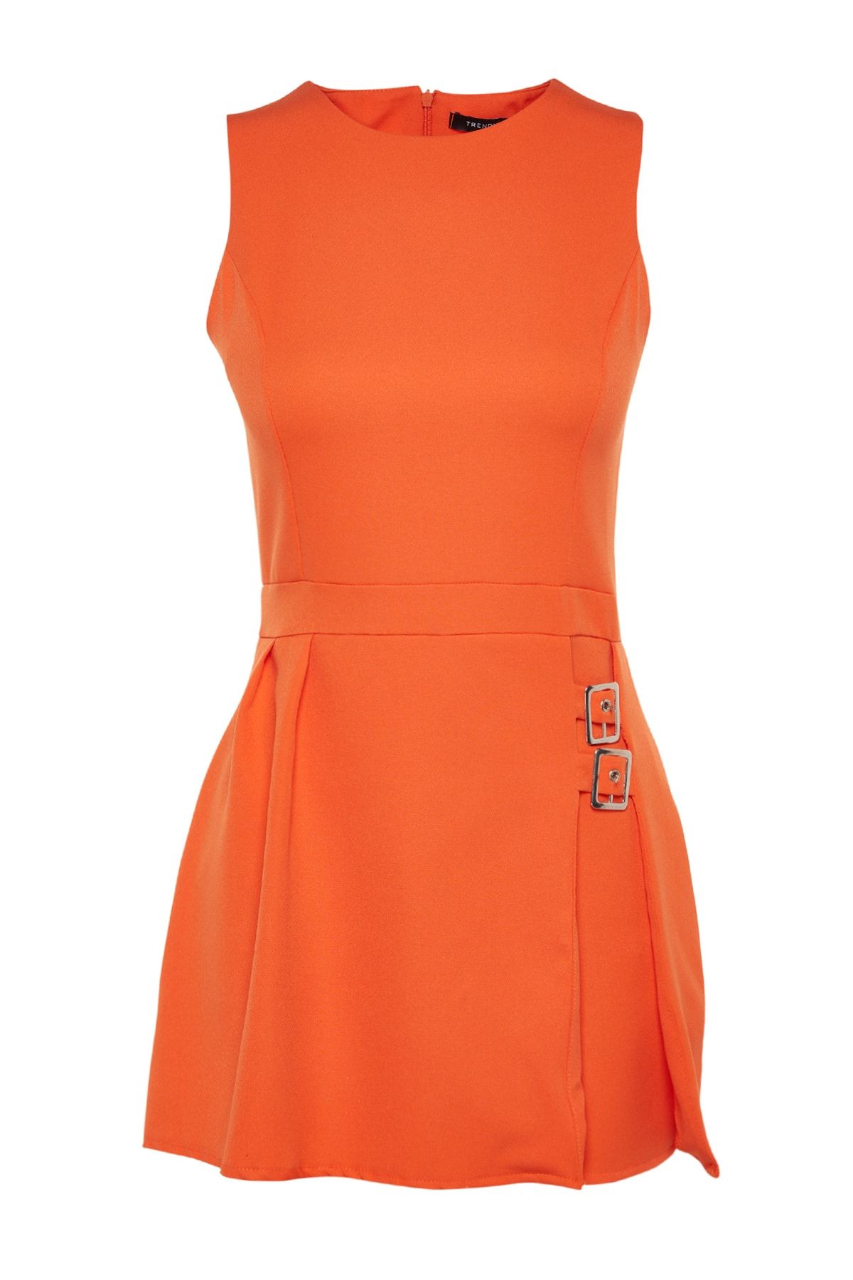 Trendyol Collection-Orange Mini Short Skirt with Belt Detail Woven Jumpsuit TWOSS23TU00085 6