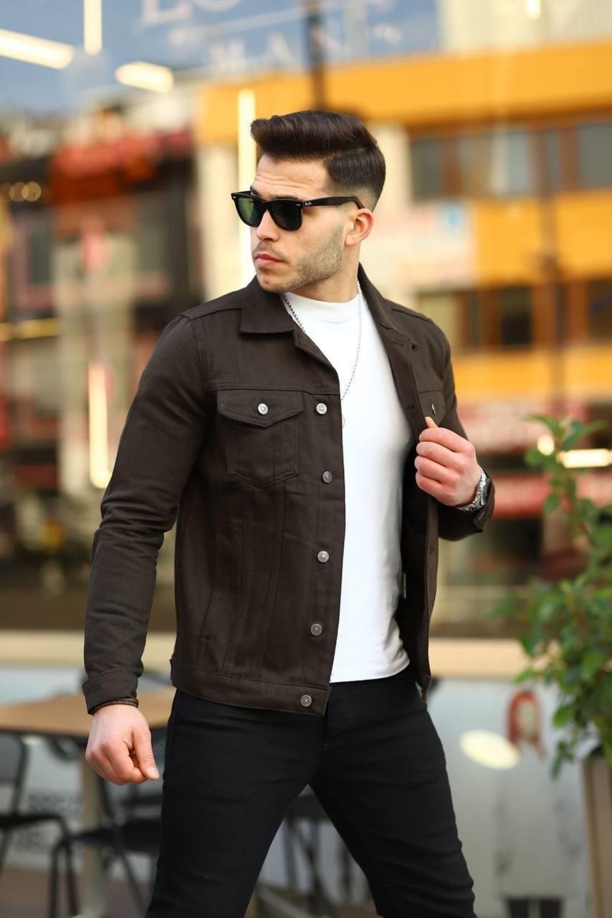 KaLI_store Denim Jacket Men Slim Fit Men Casual Jackets- Slim Solid Long  Sleeve Denim Outwear Collared Neck for Autumn Winter White,3XL - Walmart.com