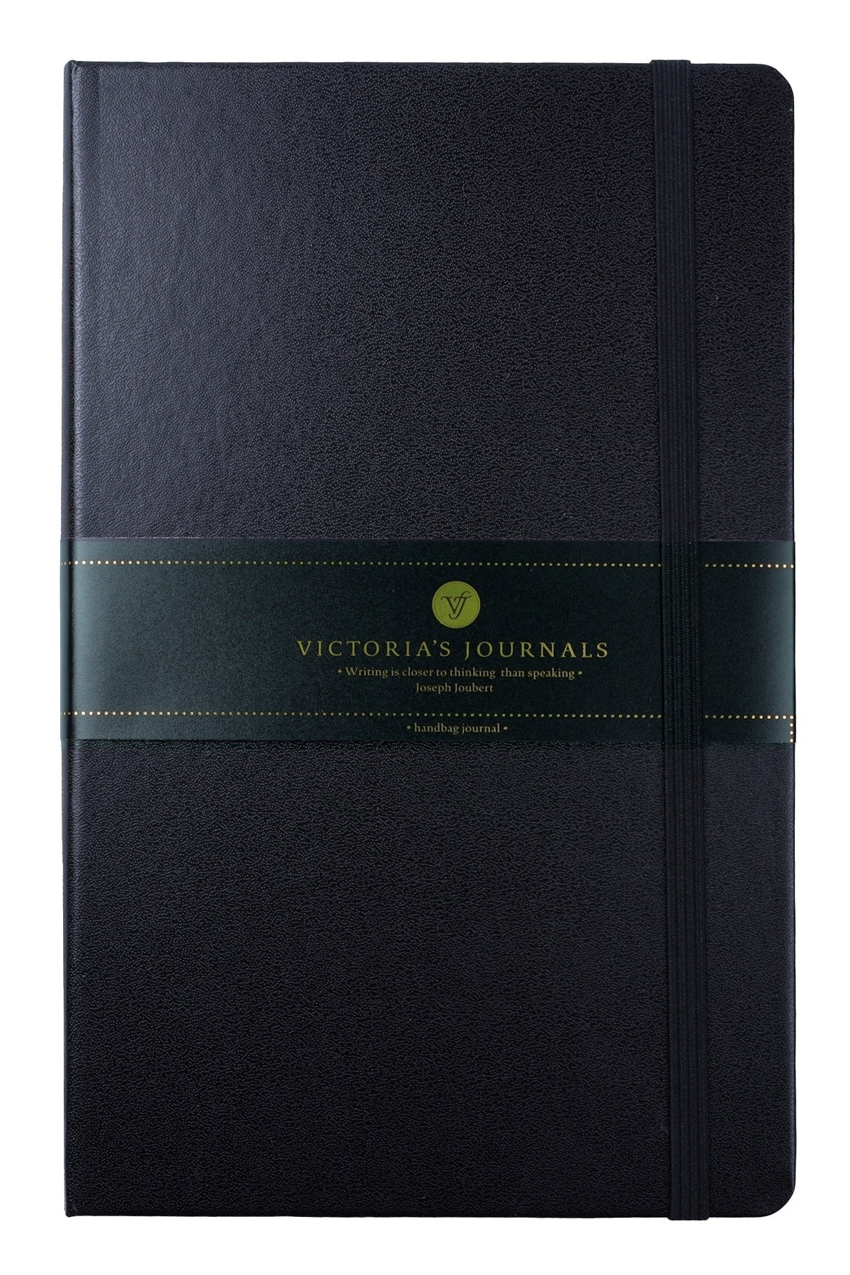 Victoria's Journals Venzi Classic Vegan Deri Sert Kapaklı Kapaklı Çizgili Not Defteri 9x14 Cm Siyah