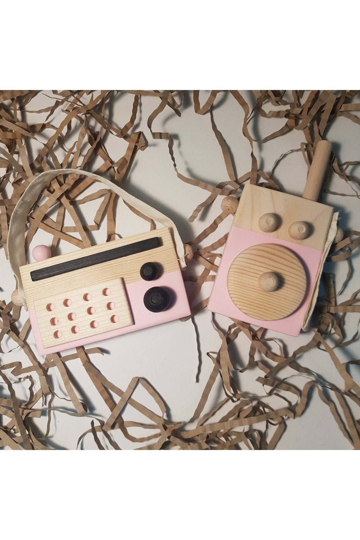 aswood Ahşap Elyapımı Baby Telsiz + Baby Radyo Oyuncak Set,montessori Oyuncak fotoğrafı 2 (önizleme)