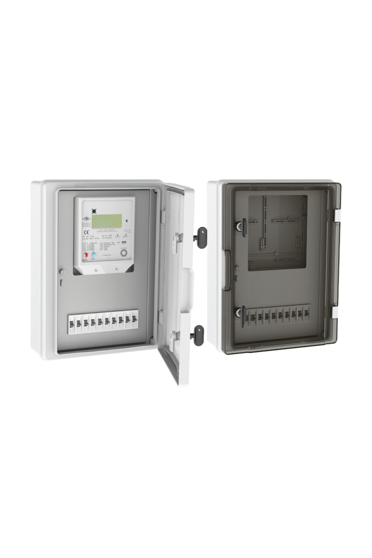 TEM Ip65 Sıva Üstü Trifaze Sayaç Panosu 1 Sayaç ve 10 Sigorta Opak Kapak Tse ve Ce 'li