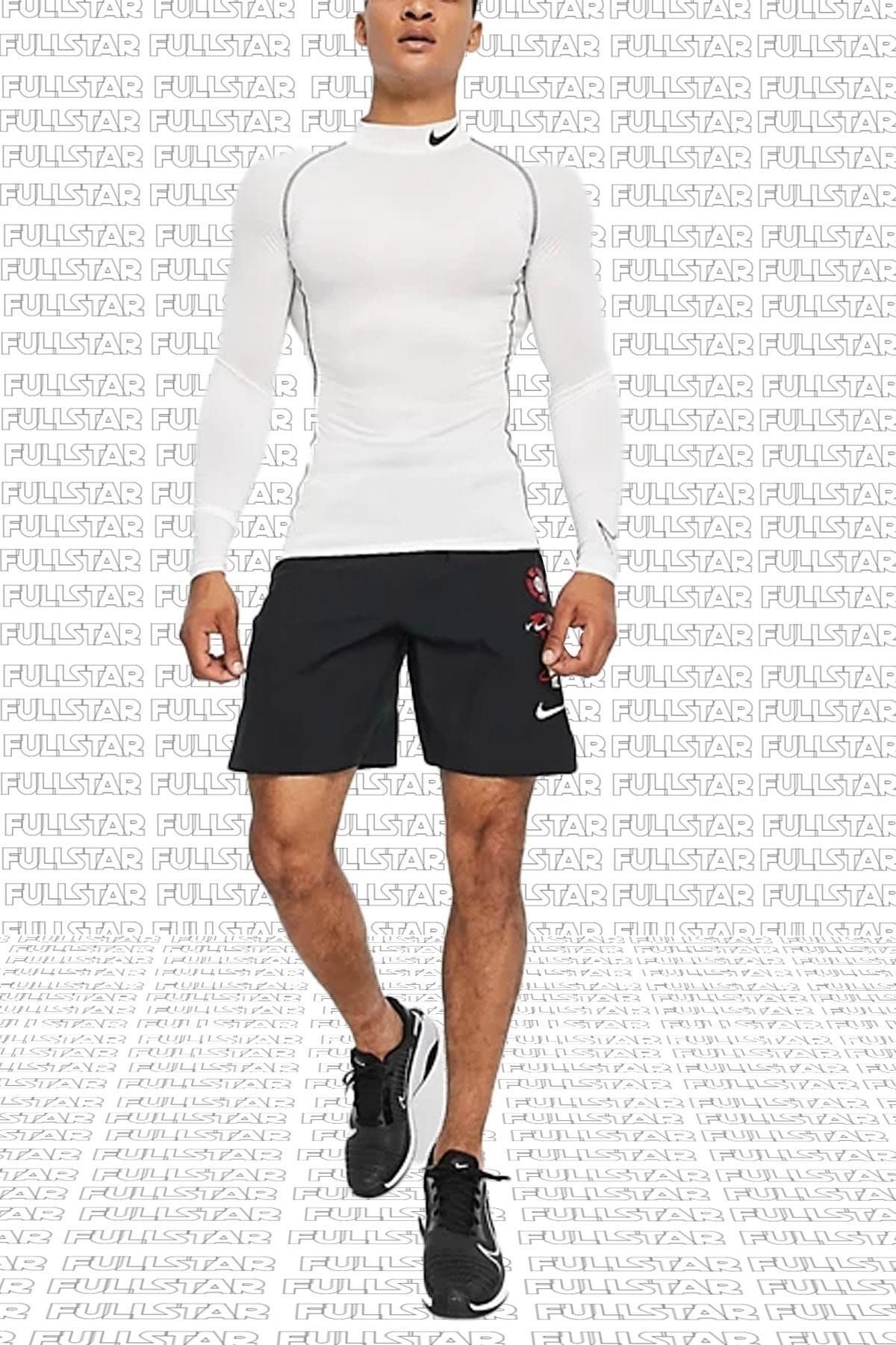 Nike Pro Dri Fit Tight Fit Long Sleeve Top Uzun Kollu Slim Beyaz