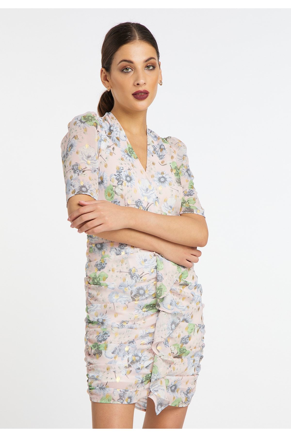 Faina Drapiertes Kleid Koosh Femeie - L