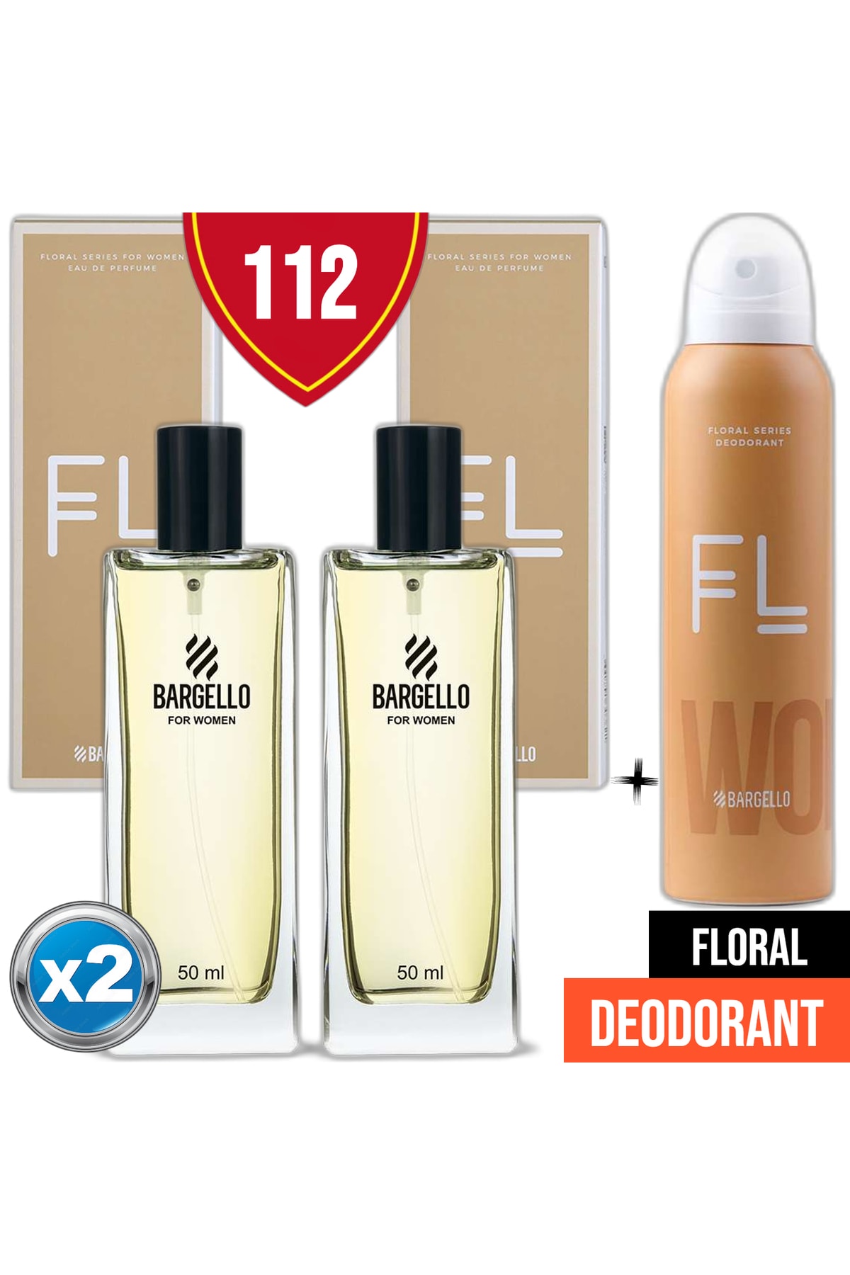Bargello Parfüm 112x2(2adet) Floral 50 Ml + Floral Deodorant 150 Ml