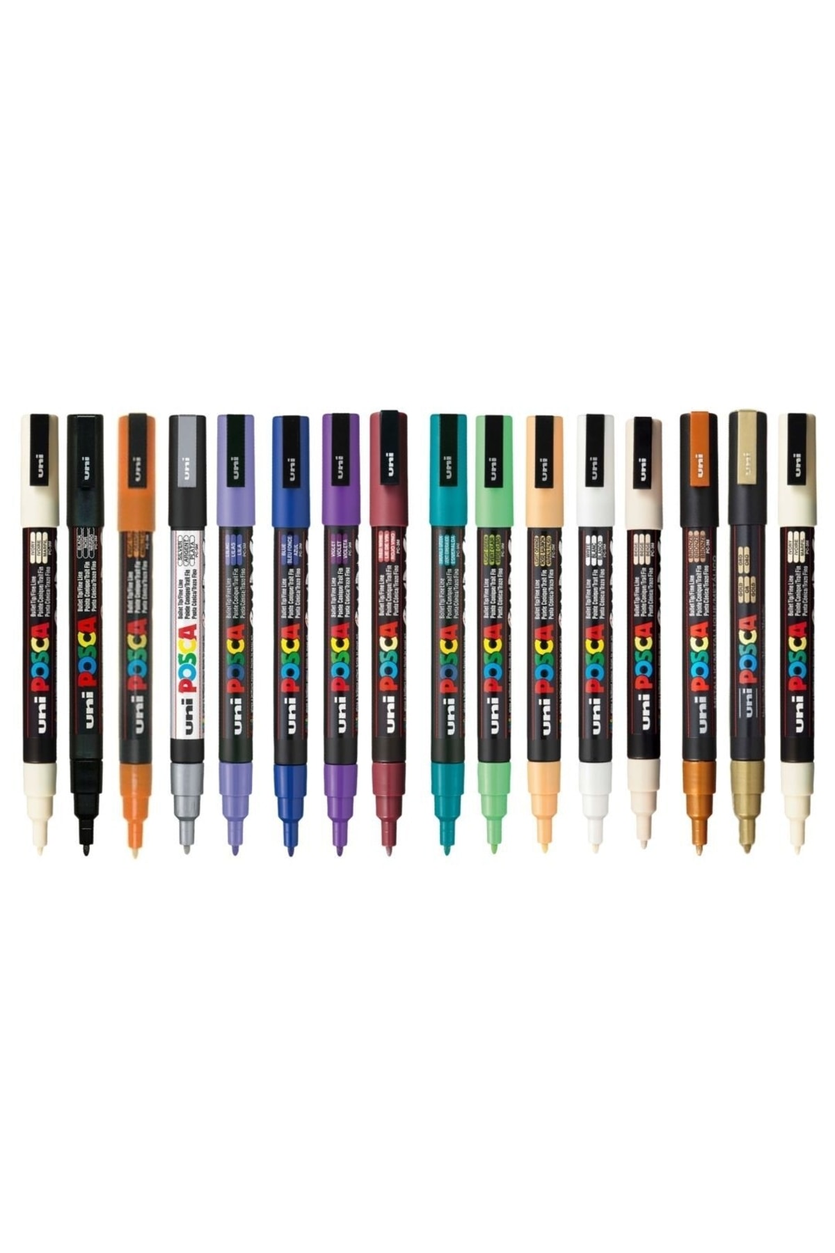 Uni Posca Marker Kalem Pc-3m (0.9-1.3mm) 16'lı Set Karışık Renkler
