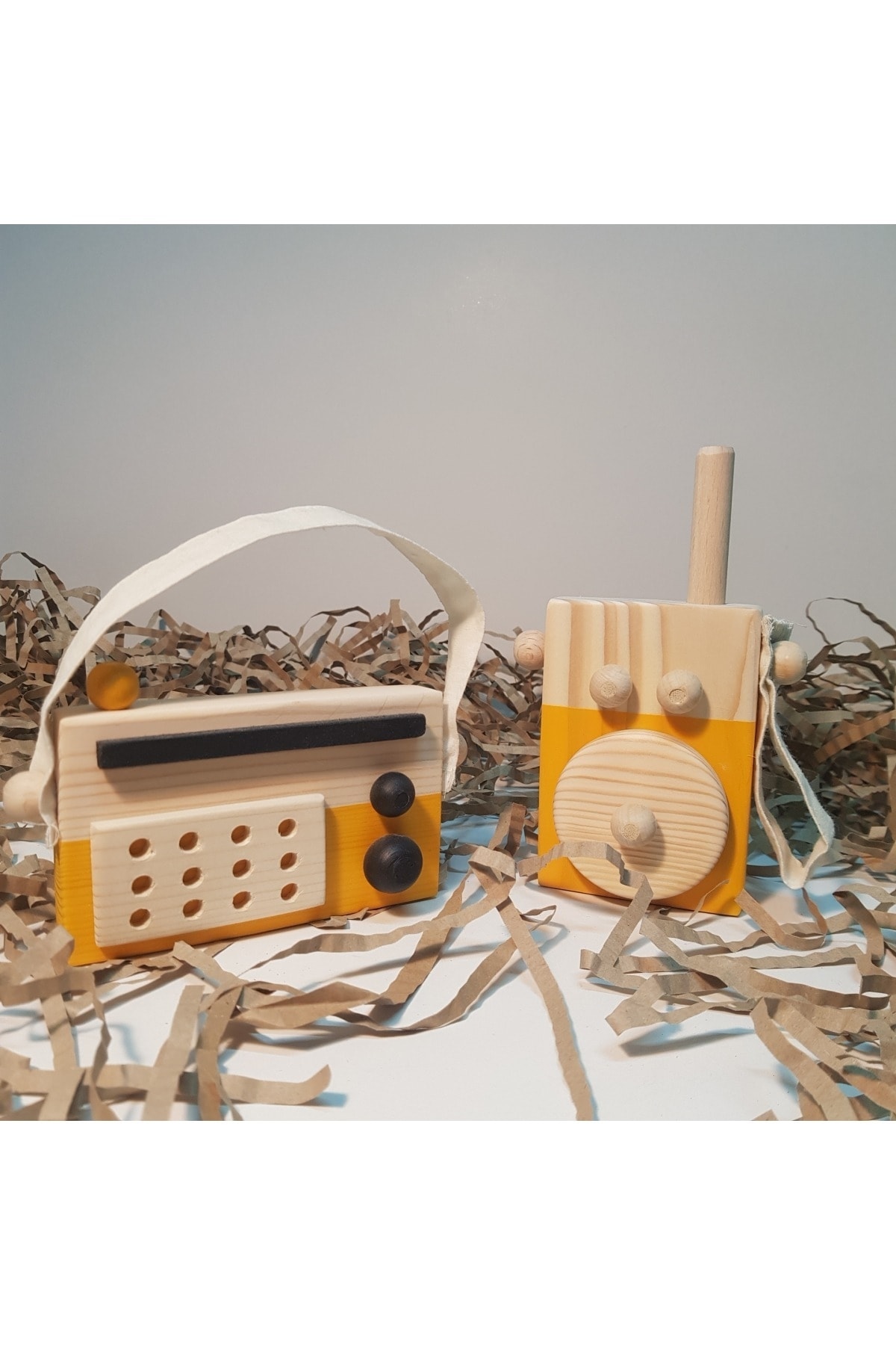 aswood Ahşap Elyapımı Baby Telsiz + Baby Radyo Oyuncak Set,montessori Oyuncak,hediyelik Çocuk Oyuncağı fotoğrafı 2 (önizleme)