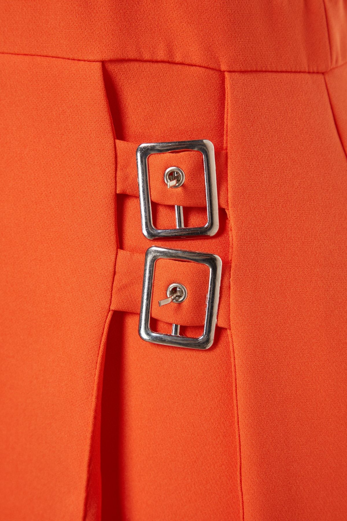 Trendyol Collection-Orange Mini Short Skirt with Belt Detail Woven Jumpsuit TWOSS23TU00085 7