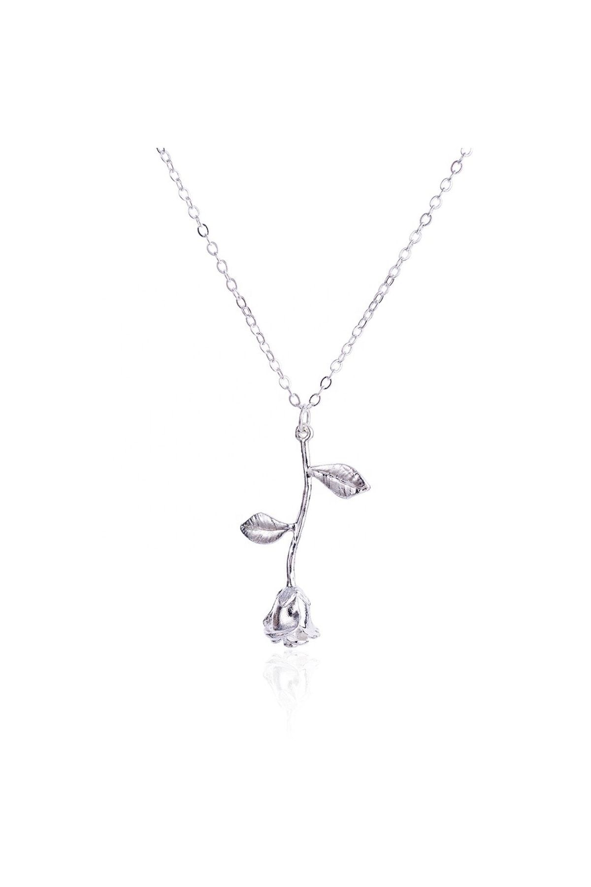 Silver rose deals pendant