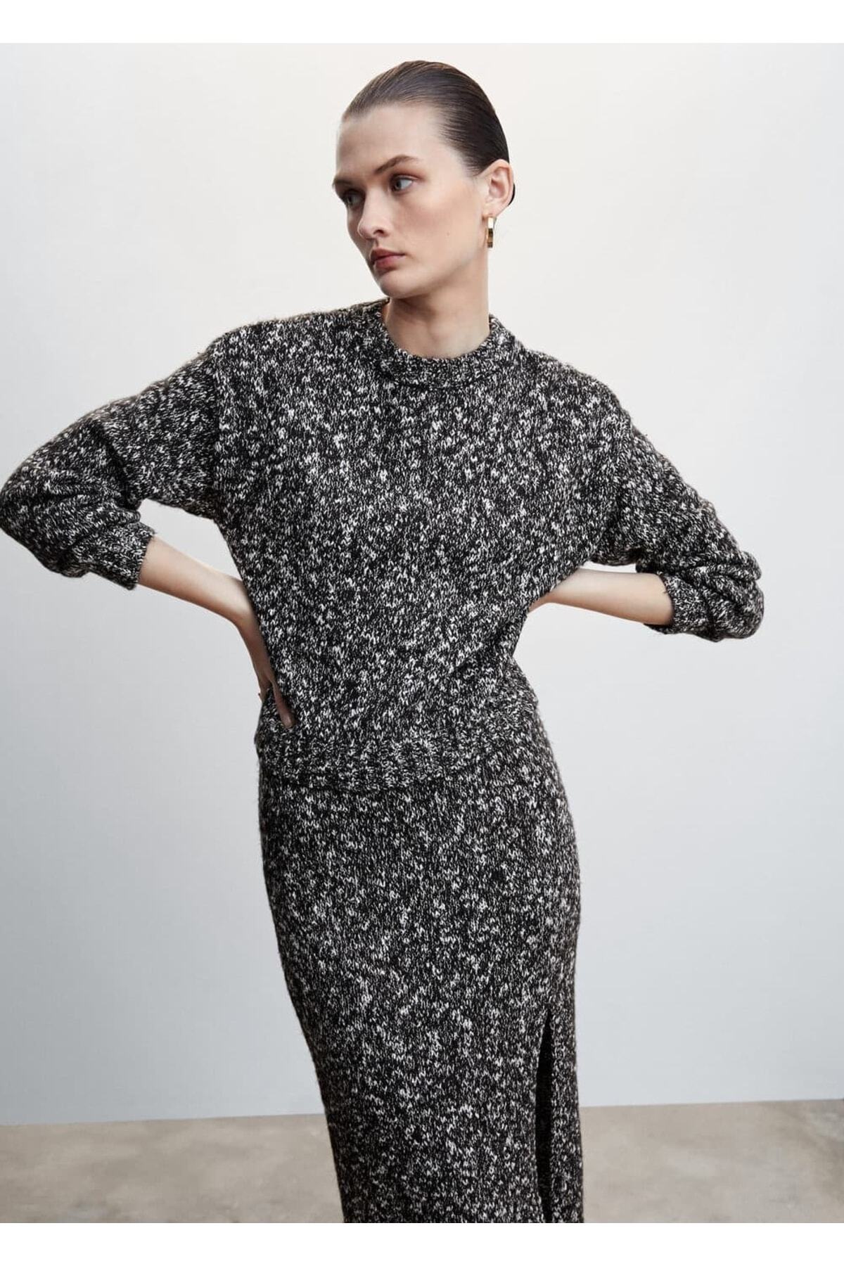 MANGO Woman-Sparkling Knit Skirt 1