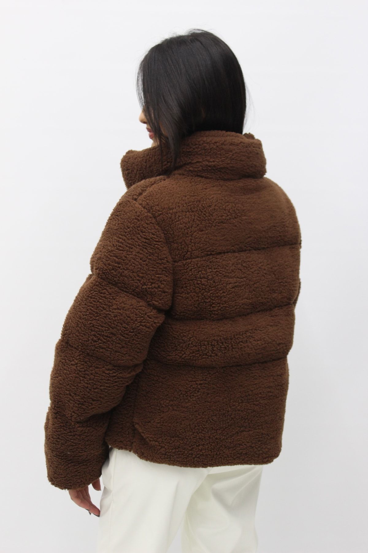 Teddy coat brown short hot sale