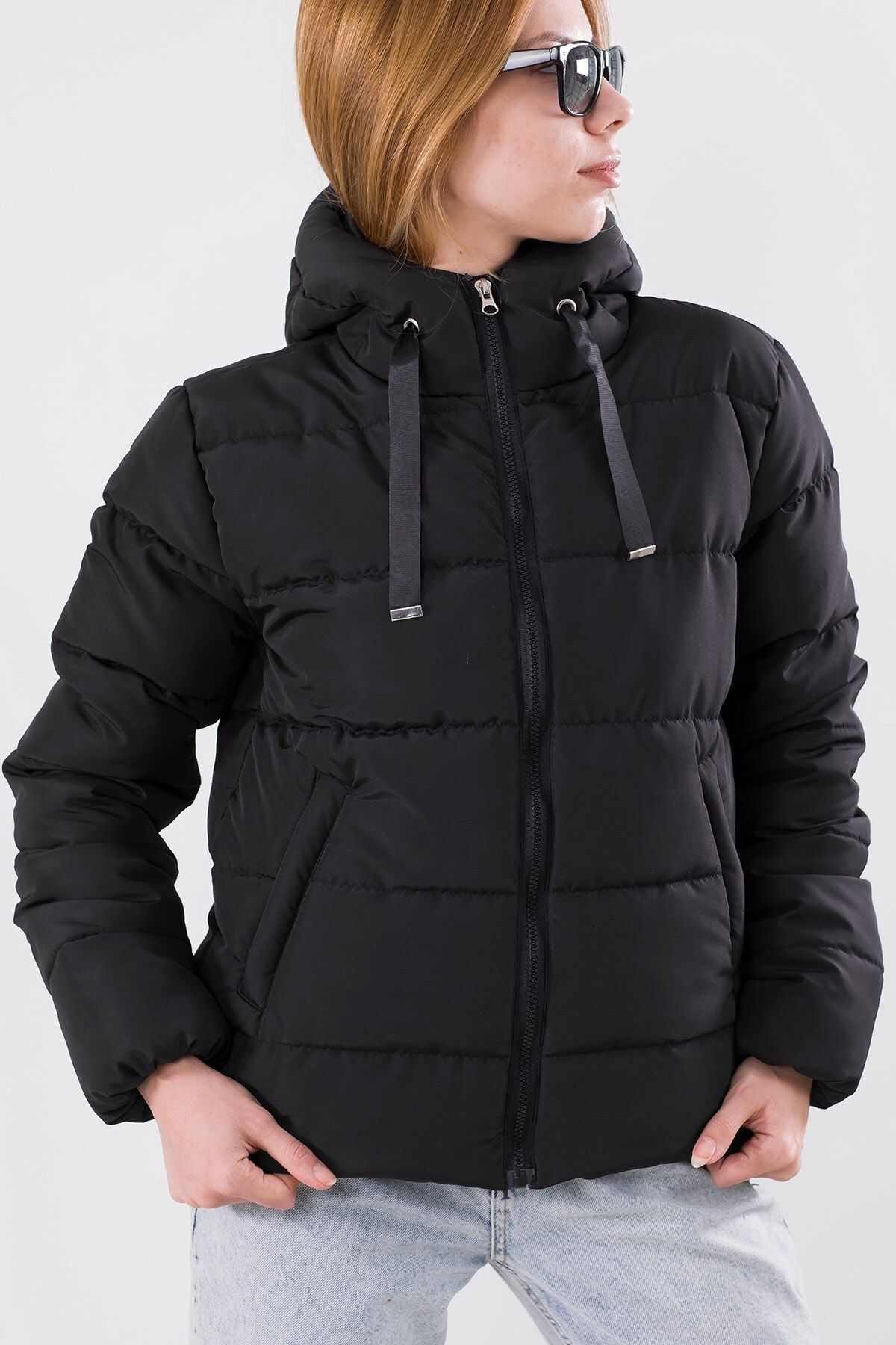 VODENS Black Oversize Hooded Waterproof Puffer Jacket Trendyol
