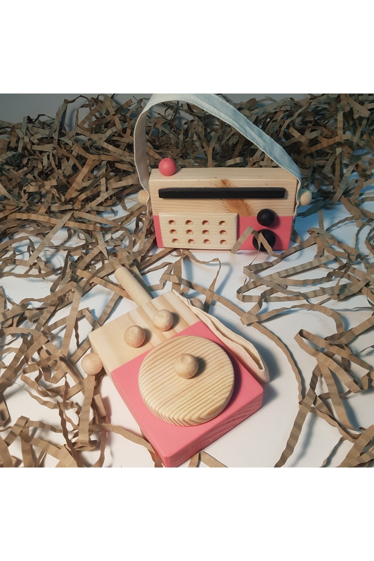 Wooden Handmade Baby Radio + Baby Radio Toy Set
