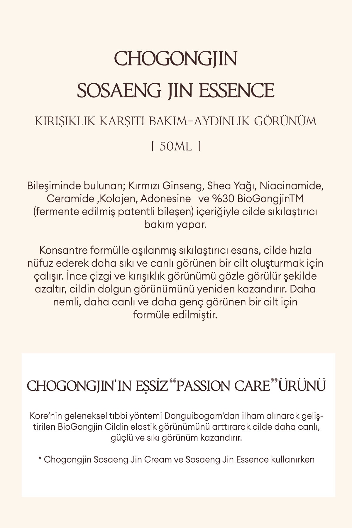 Missha Kırışıklık Karşıtı Oryantal Bitkisel içerikli Canlandırıcı Esans 50 ml Cho Gong Jin Essence ZN11614