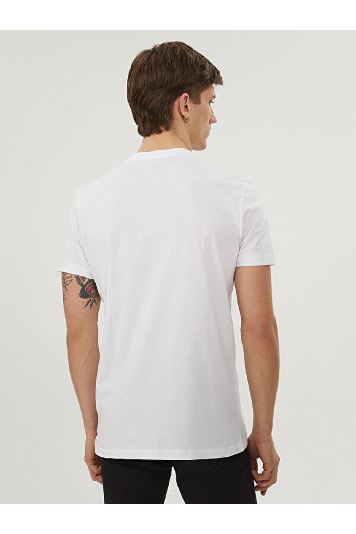 تی شرت سفید مردانه Tshirt C.Kol 2992 به طور منظم متناسب Loft