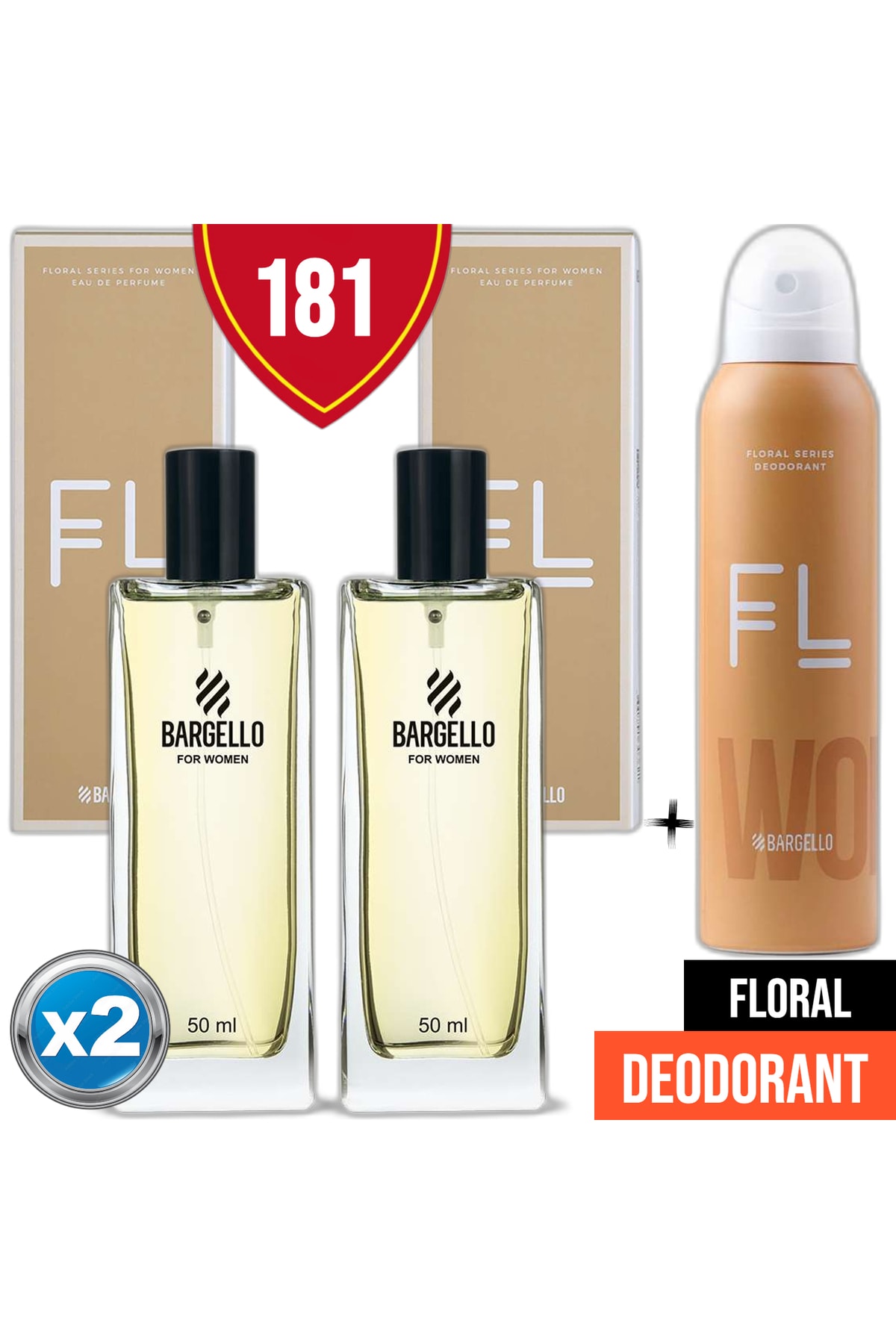Bargello Parfüm 181x2(2adet) Floral 50 Ml + Floral Deodorant 150 Ml BY8805