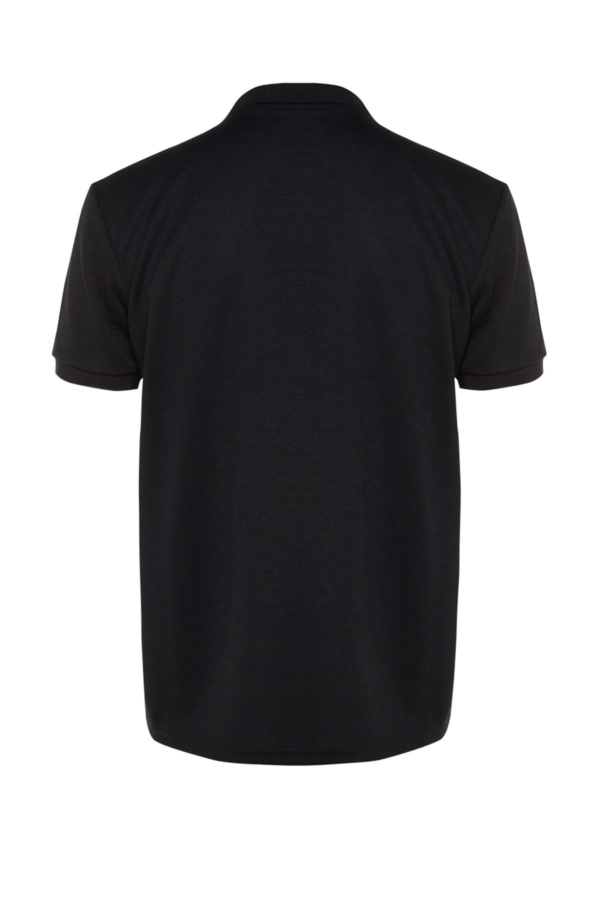 Trendyol Collection-Black POlo Neck T-shirt - Label Applique, Regular Cut TMNSS23po00016 8