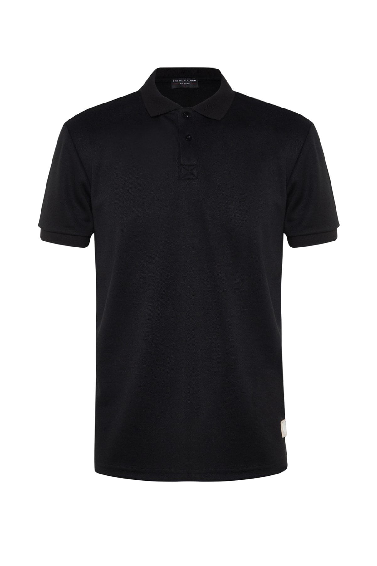 Trendyol Collection-Black POlo Neck T-shirt - Label Applique, Regular Cut TMNSS23po00016 7