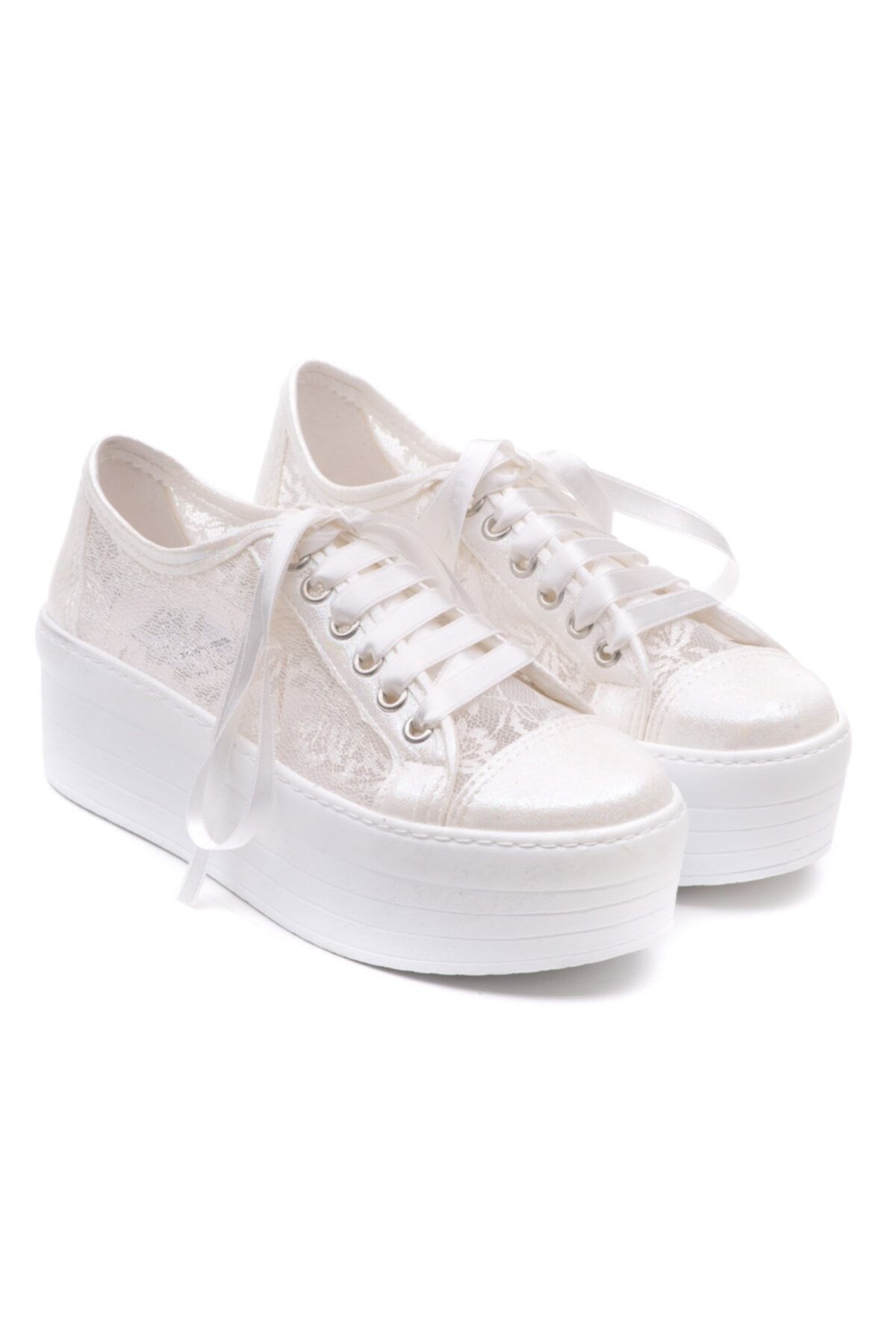Ayakkabı Tutkusu Stilo Pantofi De Mireasa De 6 Cm Cu Detaliu Din Dantela Foarte Eleganti Si Usori Femeie - 38