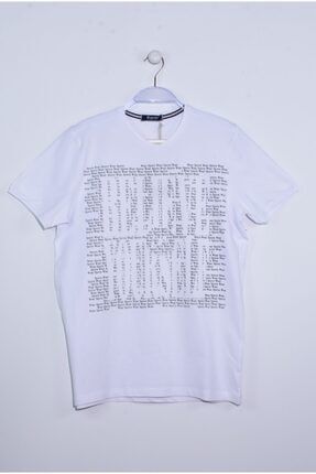 Erkek Beyaz V Yaka Basic T-shirt 5061