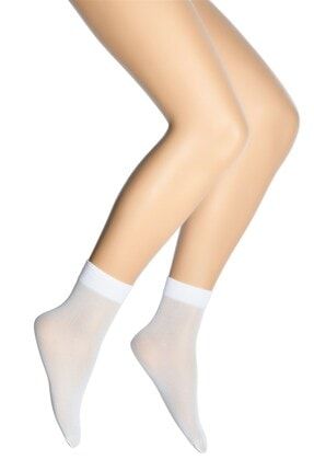 40 Denye Soket Kadın Çorap Beyaz / 10 36-40 DOR10135
