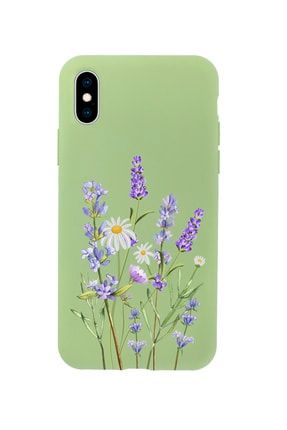 Iphone Xs Max Lavender Premium Yeşil Lansman Silikonlu Kılıf MCIPHXSMLLVNT