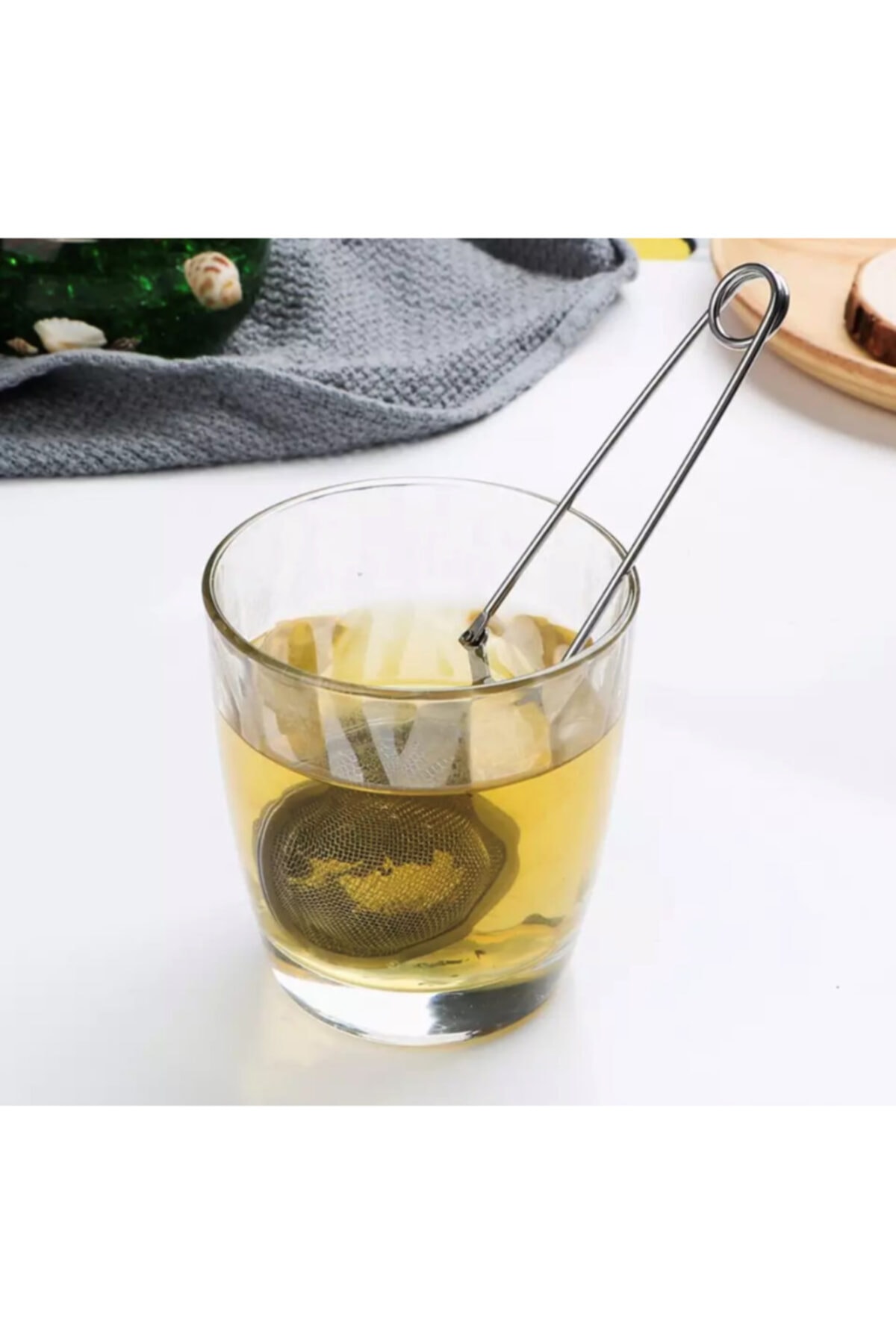 Bitki Çayı Süzgeci Pratik Çay Demleme Çelik Paslanmaz Maşalı Süzgeç Makas Süzgeçler