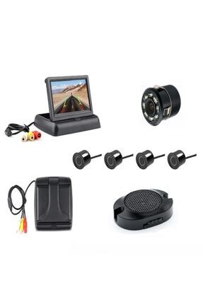 Siyah Açılır Kapanır Kameralı Park Sensörü 4.3'' ve 4 Adet Sensör MF43A25565