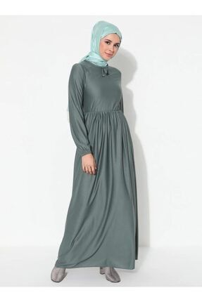 Kadın Mint Yeşili Belden Büzgülü Elbise 1822931