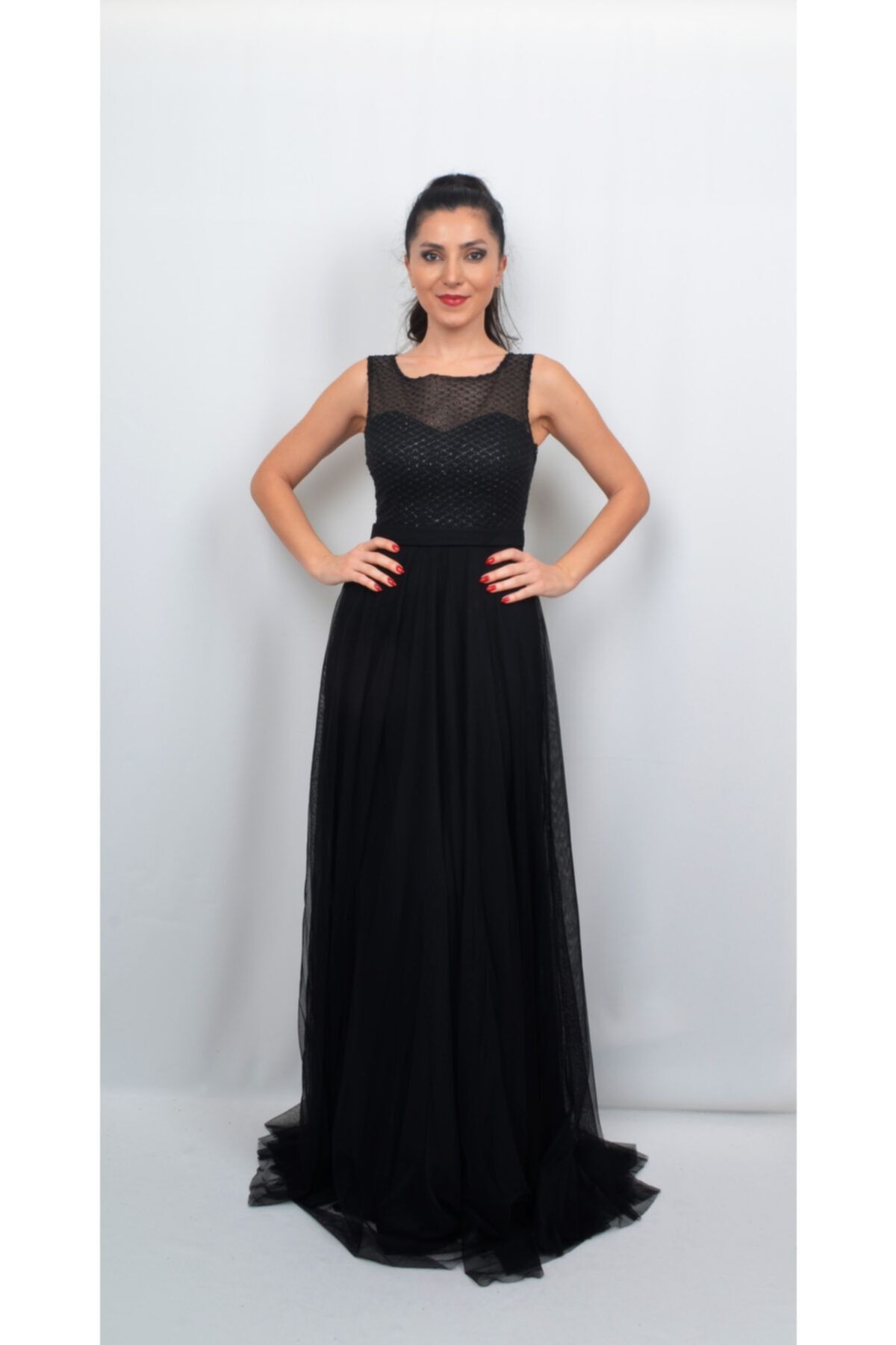 ALIS DRESS Вечернее платье из тюля с пайетками AL-0196