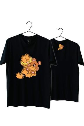 Unisex Çocuk Bear Garfield Pamuk Normal Kalıp Tişört vectorwear21ti41