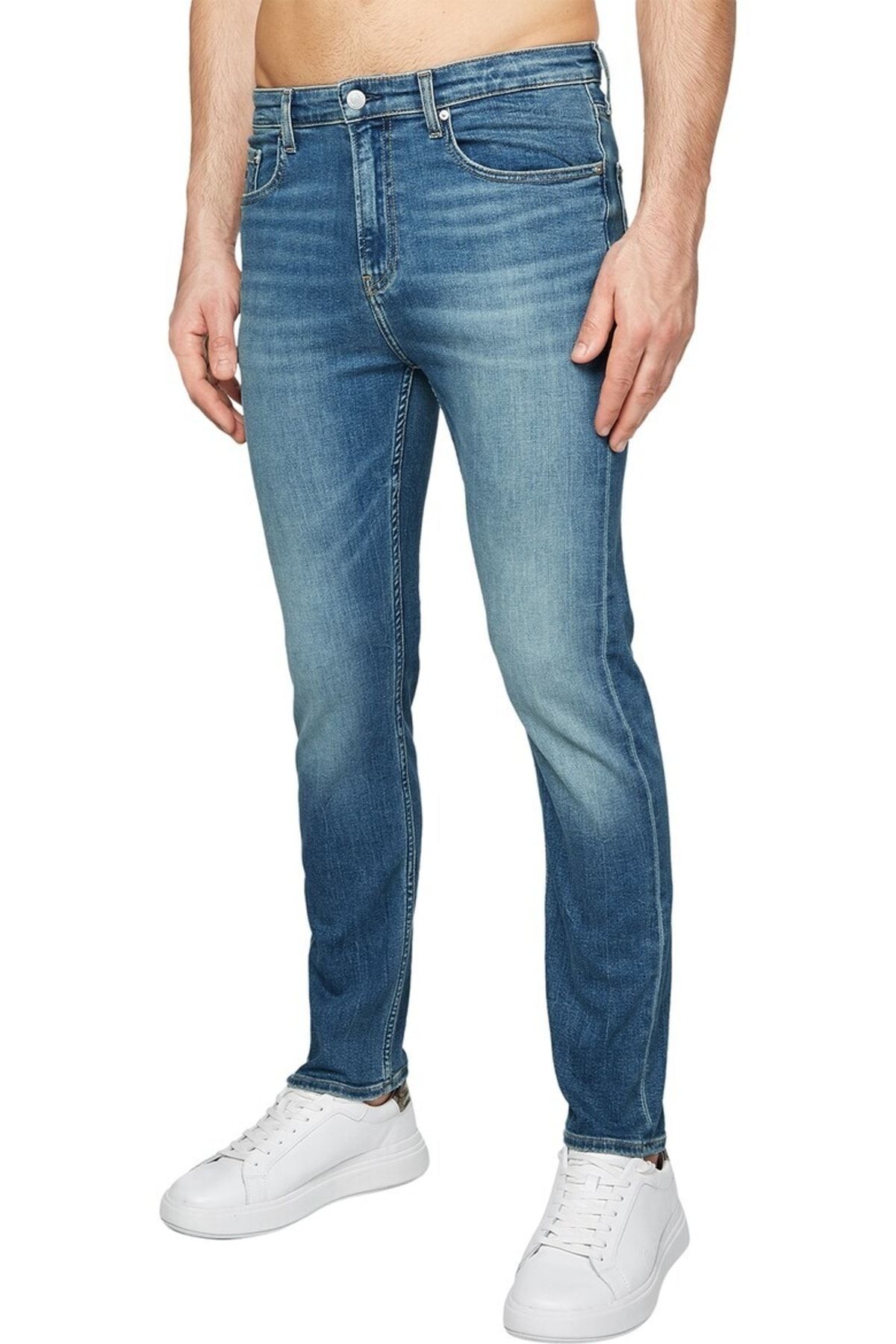Calvin Klein Erkek Slim Taper Rahat Fermuarlı Lacivert Jeans K10k108131-1a4