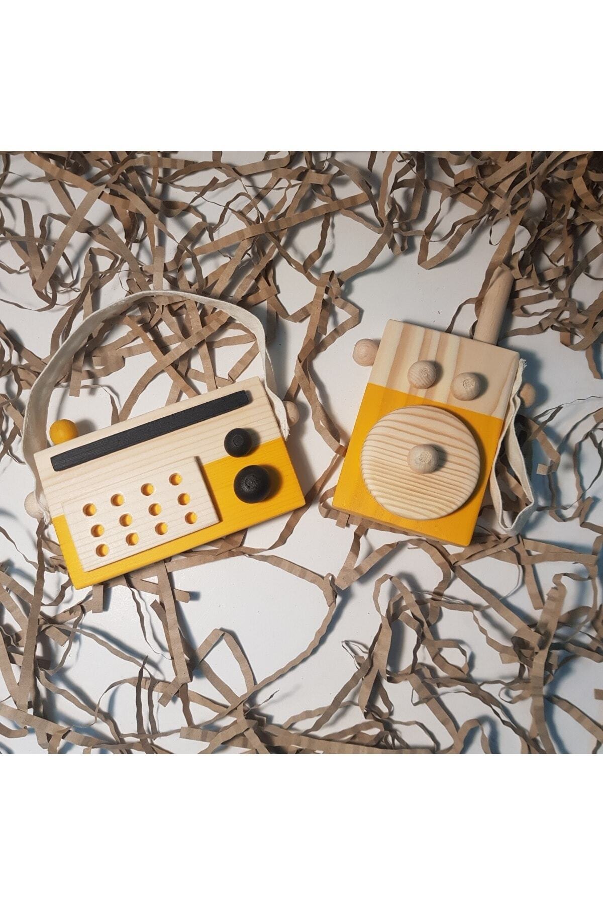 aswood Ahşap Elyapımı Baby Telsiz + Baby Radyo Oyuncak Set,montessori Oyuncak,hediyelik Çocuk Oyuncağı fotoğrafı 3 (önizleme)