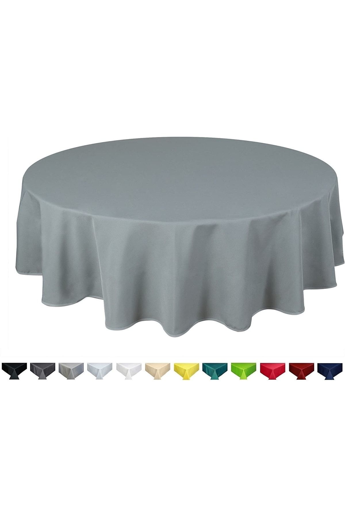 stay home Table Cover Gray Round